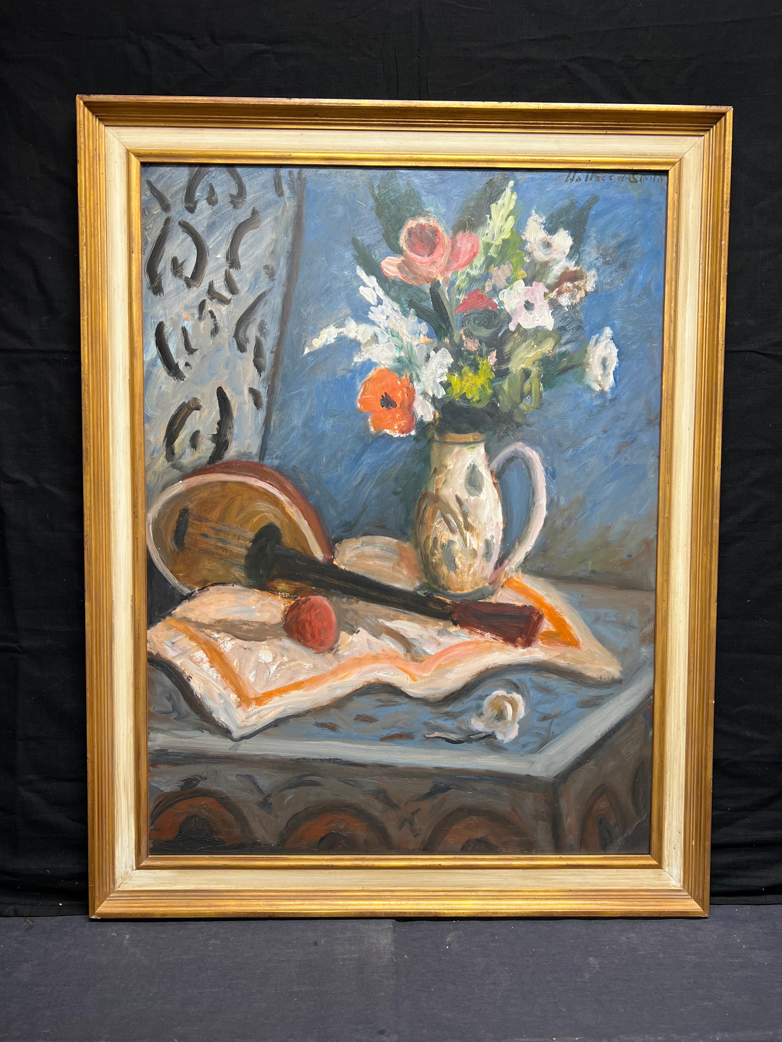 Vase of Flowers and Mandolin - Painting by Wallace H. Smith
