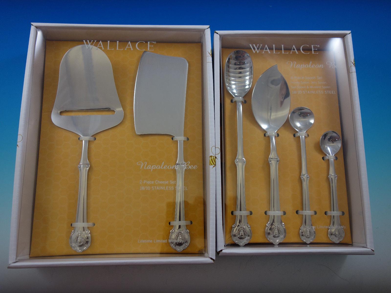 Stainless Steel Wallace Napoleon Bee Service for Twelve 18/10 Stainless Flatware Set 96 Pcs New