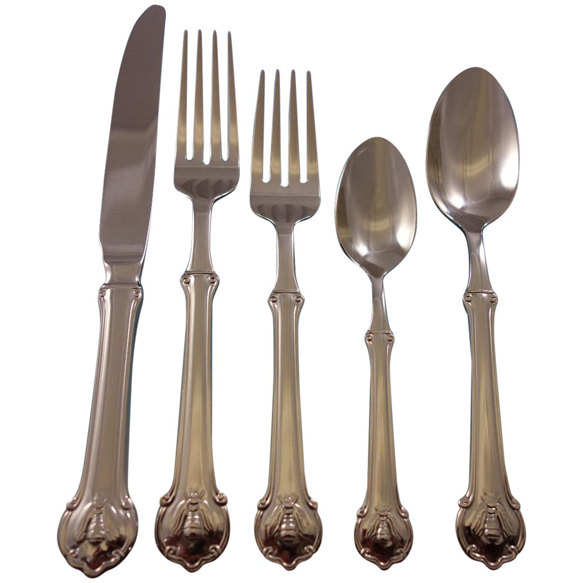 Wallace Napoleon Bee Service for Twelve 18/10 Stainless Flatware Set 96 Pcs New