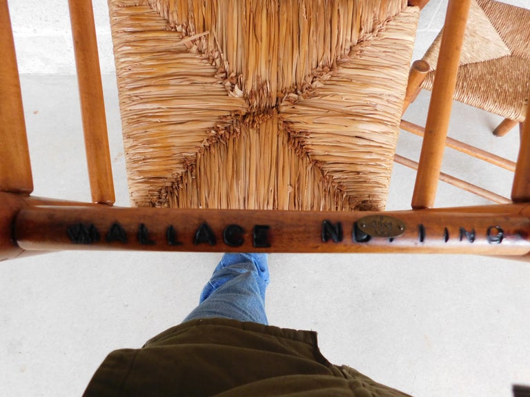 Wallace Nutting #393 Pilgrim Ladder Back Side Chairs a Pair For