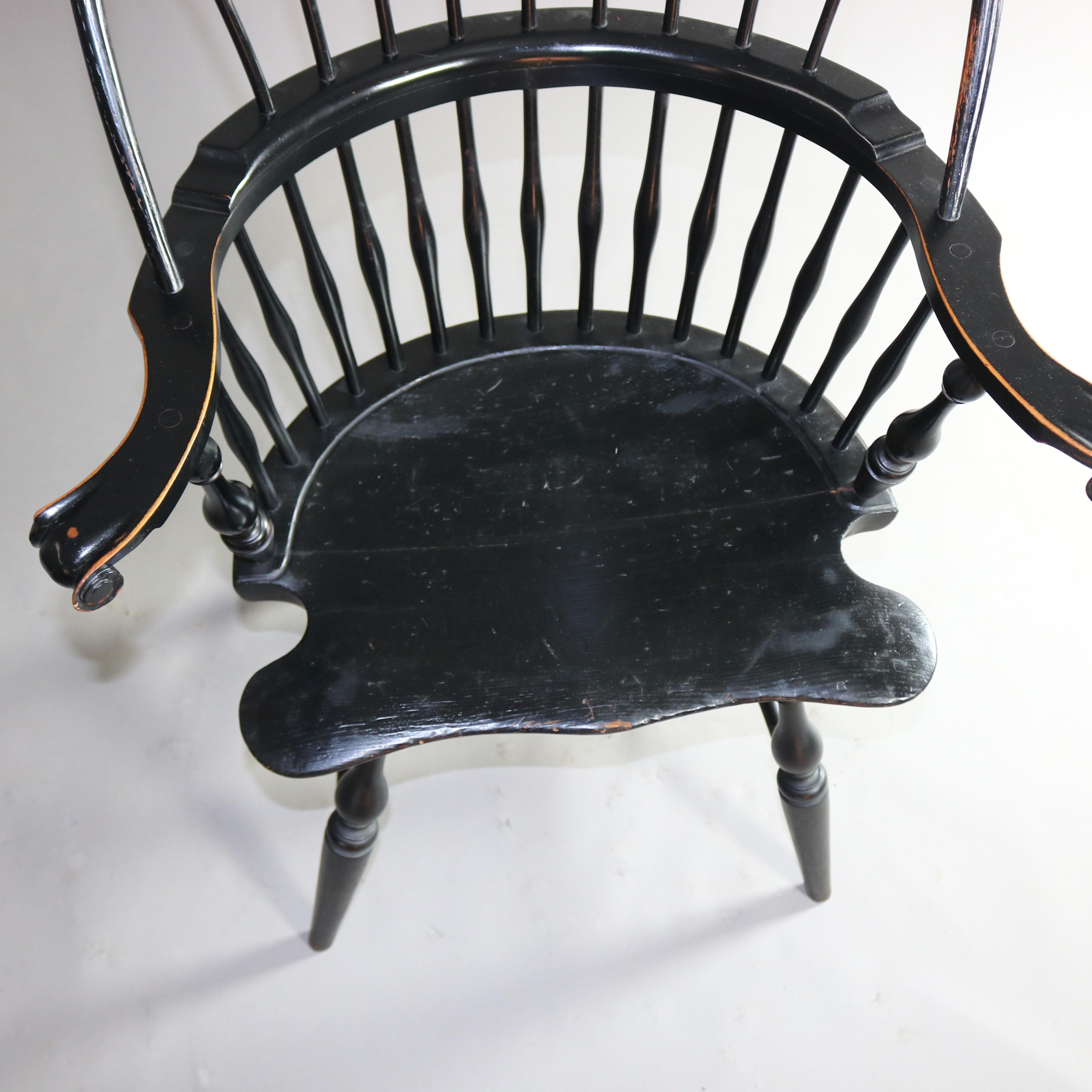 Wood Wallace Nutting Americana Handmade Fan-Back Oak Windsor Chairs, 20th Century