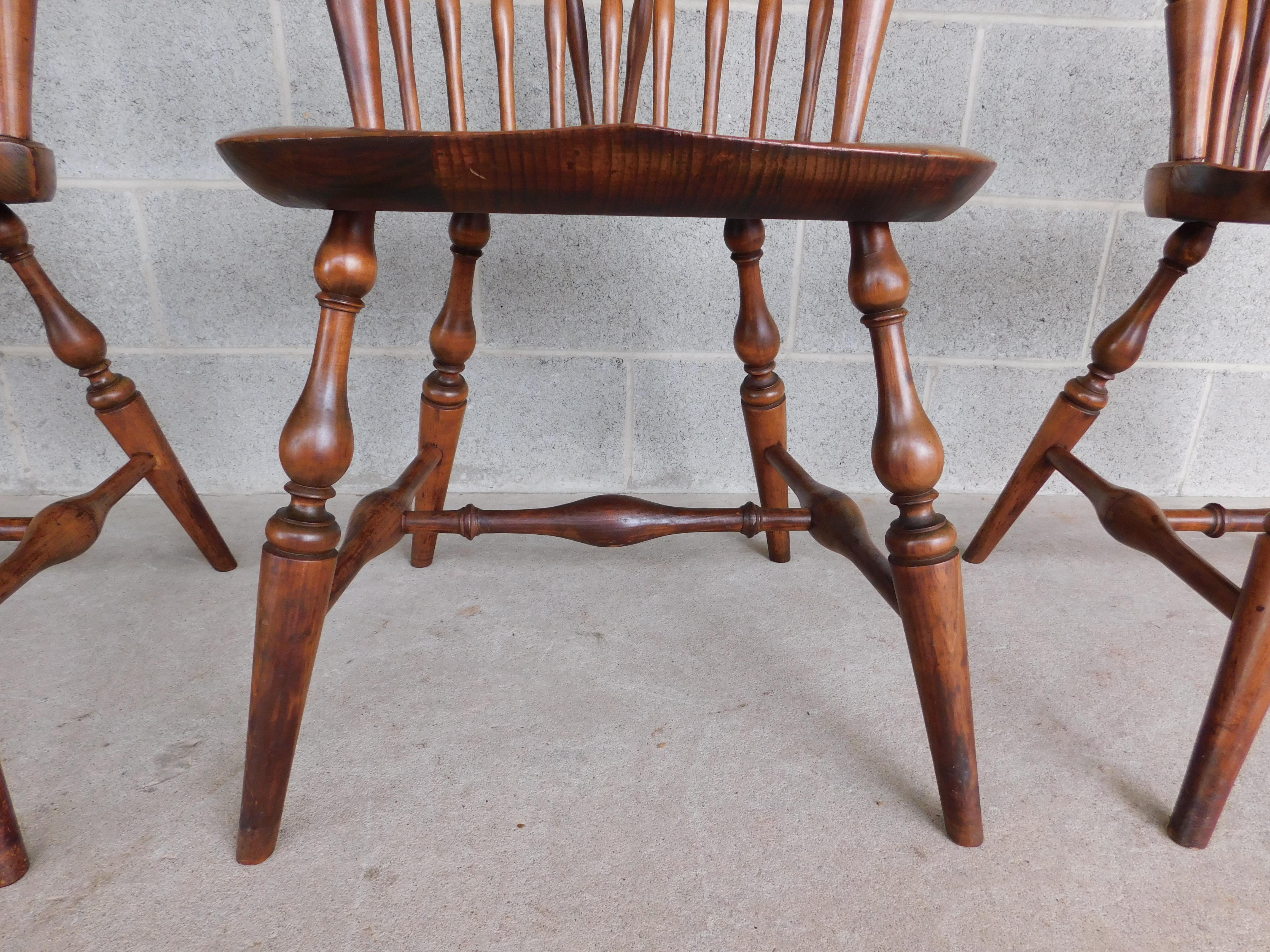 Wallace Nutting Brace Back Windsor Side Chairs #326 - Set of 4 4