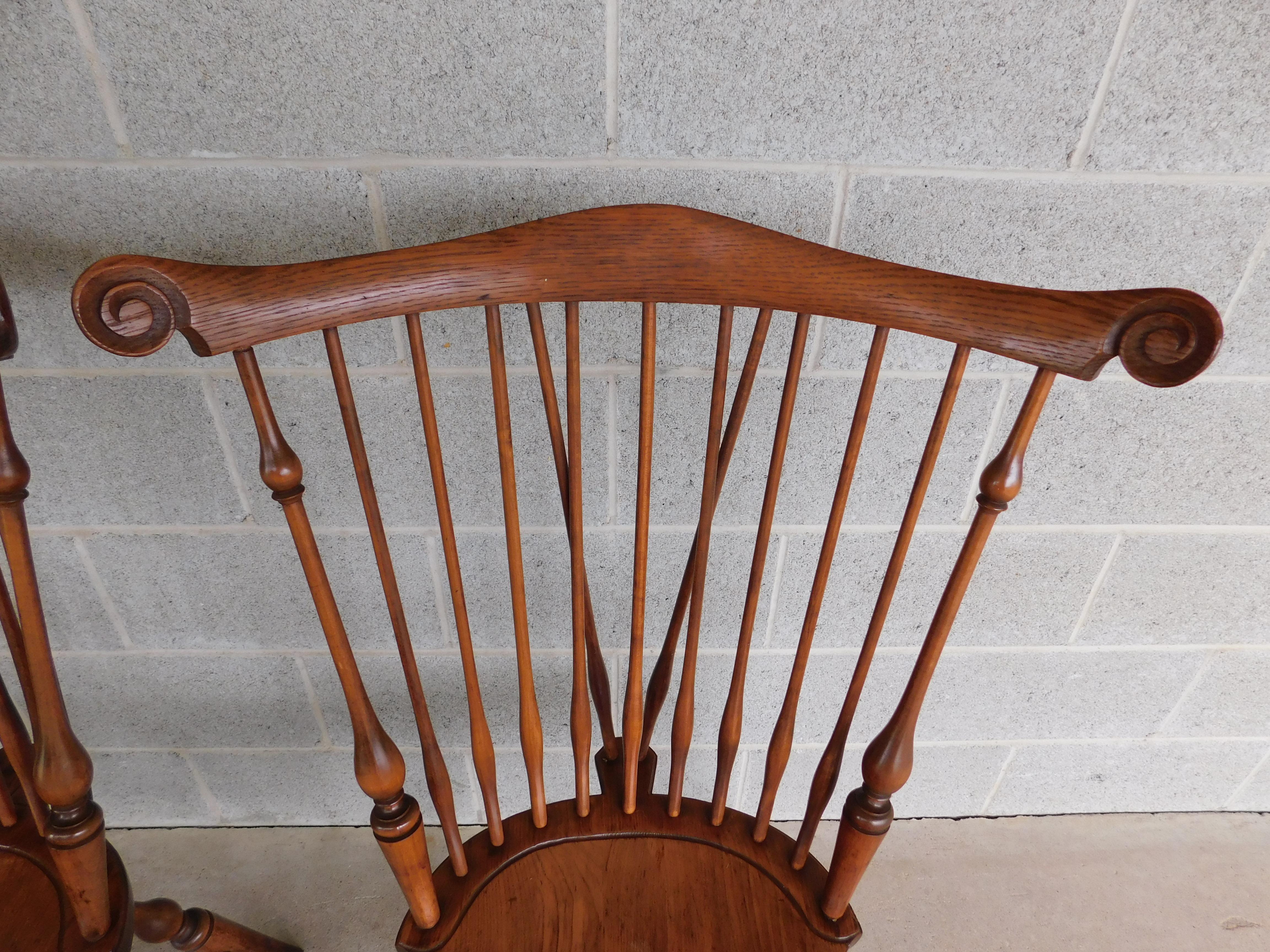 Wallace Nutting Brace Back Windsor Side Chairs #326 - Set of 4 In Good Condition In Parkesburg, PA