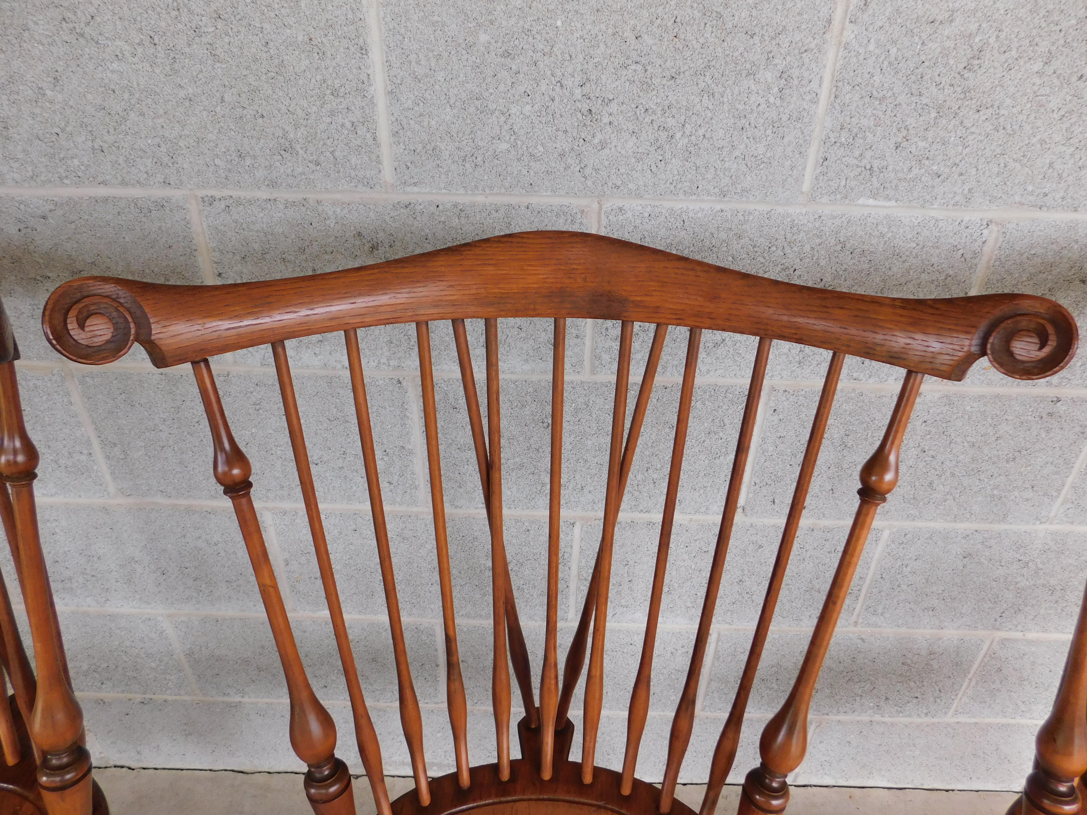 20th Century Wallace Nutting Brace Back Windsor Side Chairs #326 - Set of 4