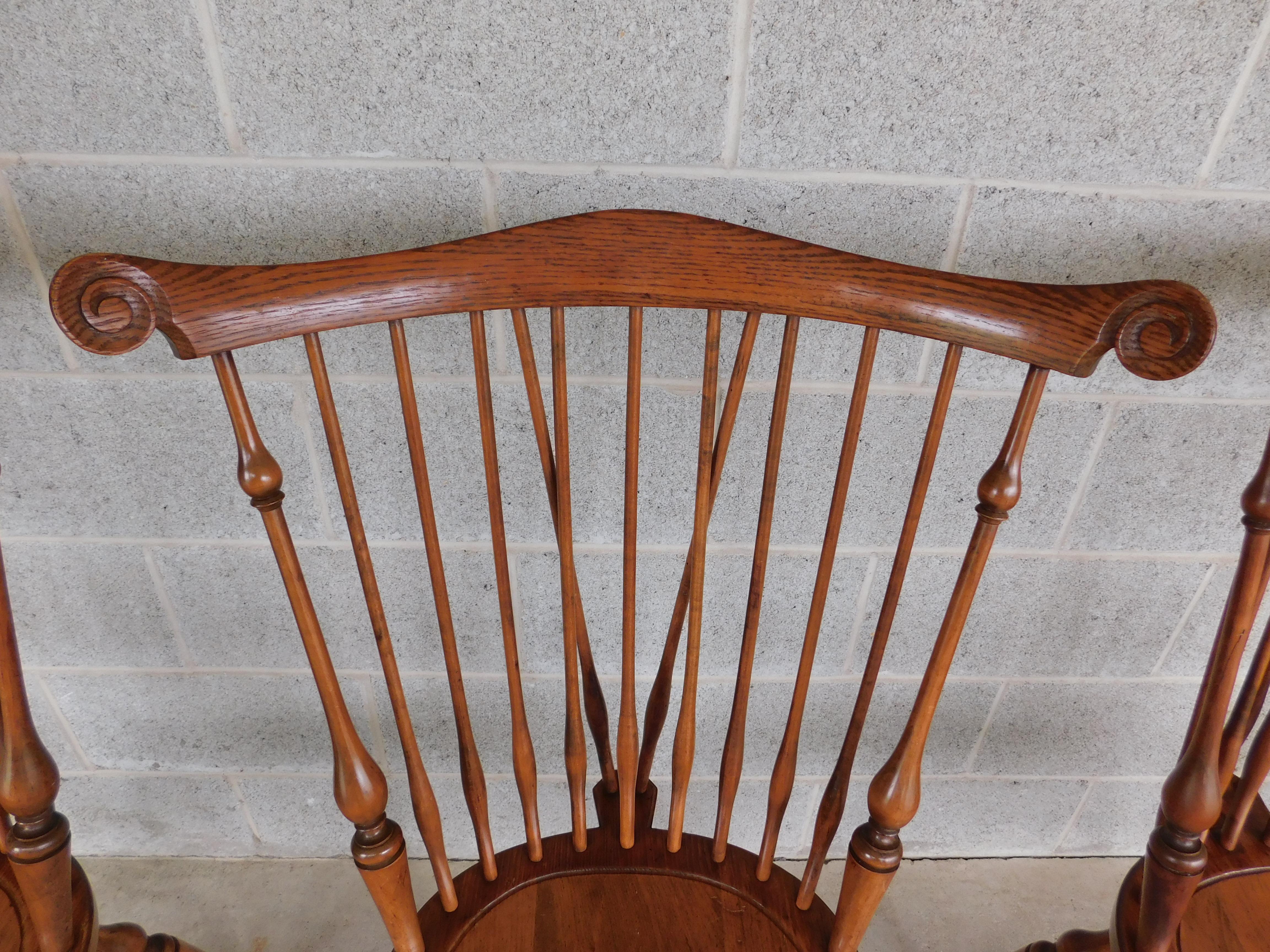 Wood Wallace Nutting Brace Back Windsor Side Chairs #326 - Set of 4