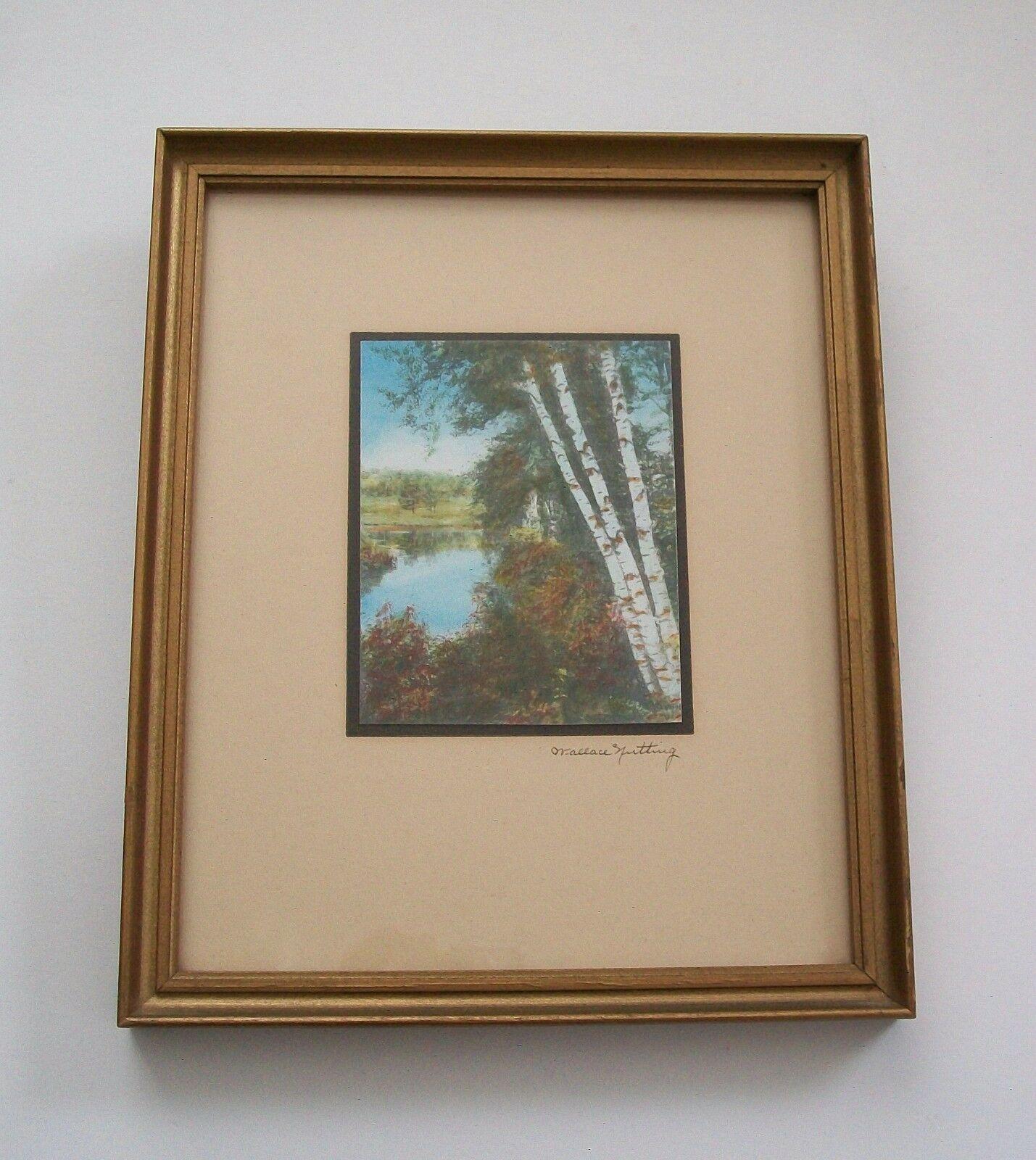 American Craftsman Wallace Nutting, Pr. Hand Colored Landscape Photographs, Signed, USA, C.1921 For Sale