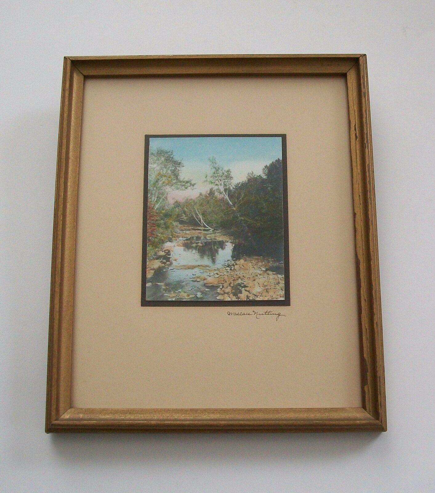 Wallace Nutting, Pr. Hand Colored Landscape Photographs, Signed, USA, C.1921 In Good Condition For Sale In Chatham, ON