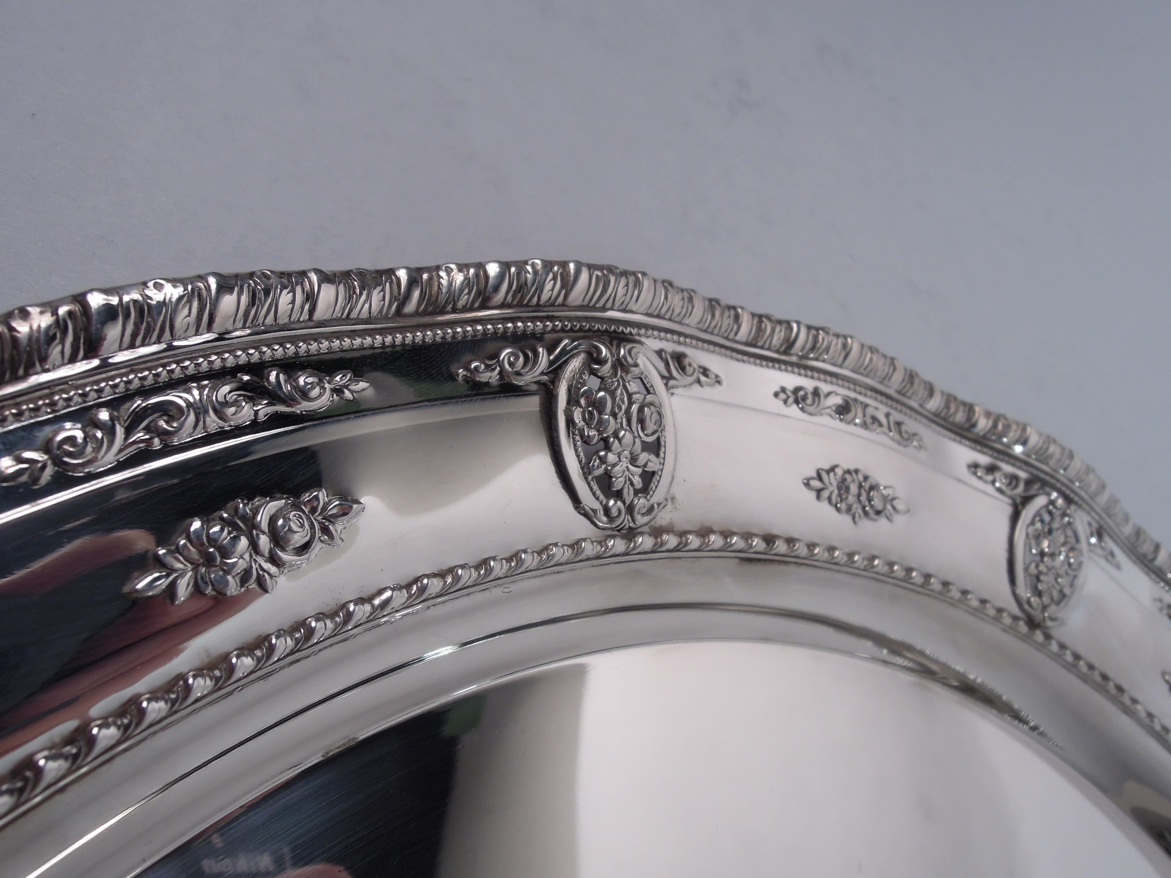 Edwardian Wallace Rose Point Sterling Silver Round 12-Inch Tray