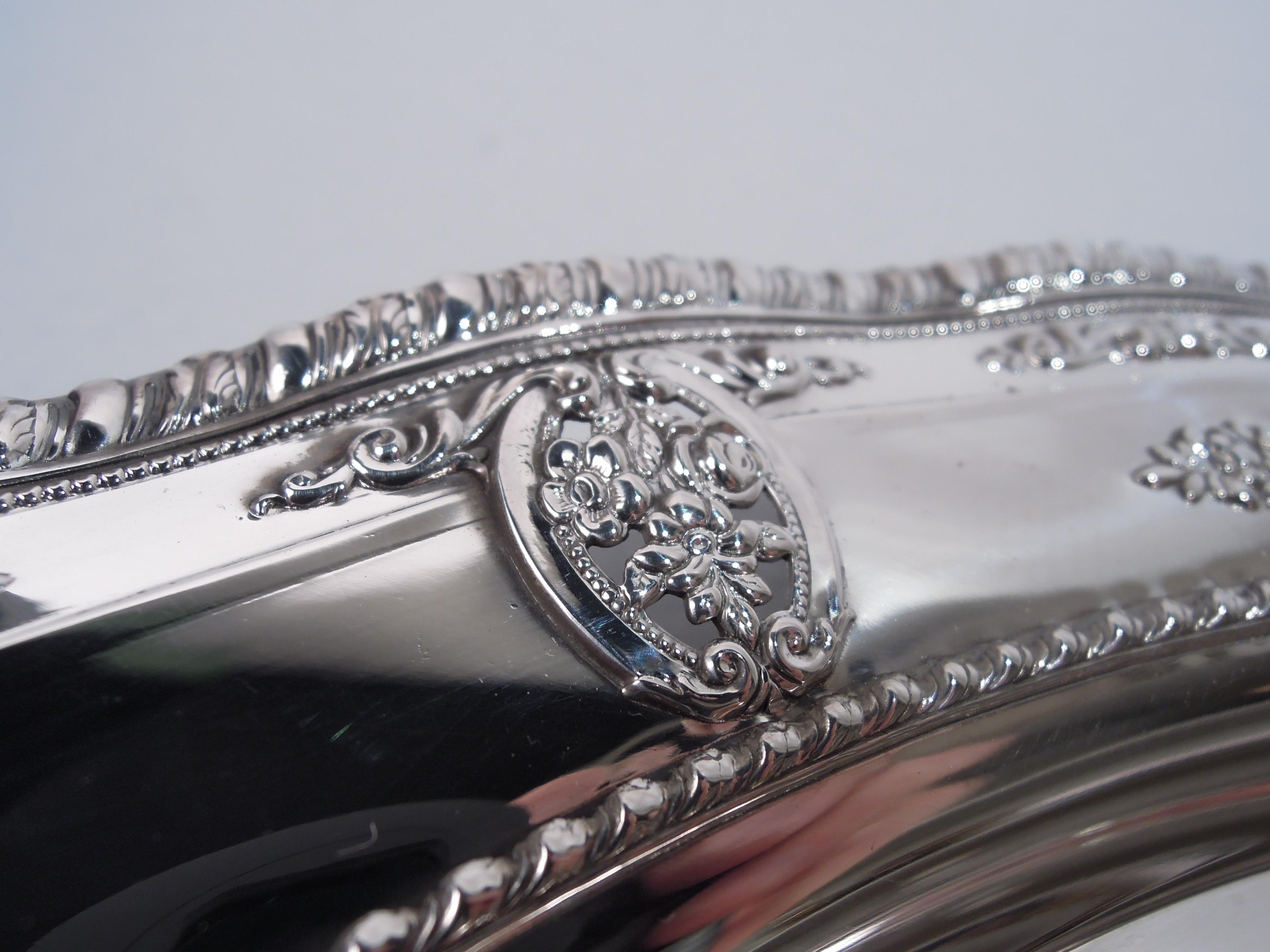 American Wallace Rose Point Sterling Silver Round 12-Inch Tray