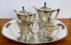 Wallace Silver Art Deco Silver Tea Set Five Pieces