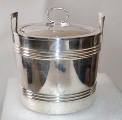 Wallace Silversmiths Silver Plate Mid-Century Modern Ice Cooler Bucket Handles