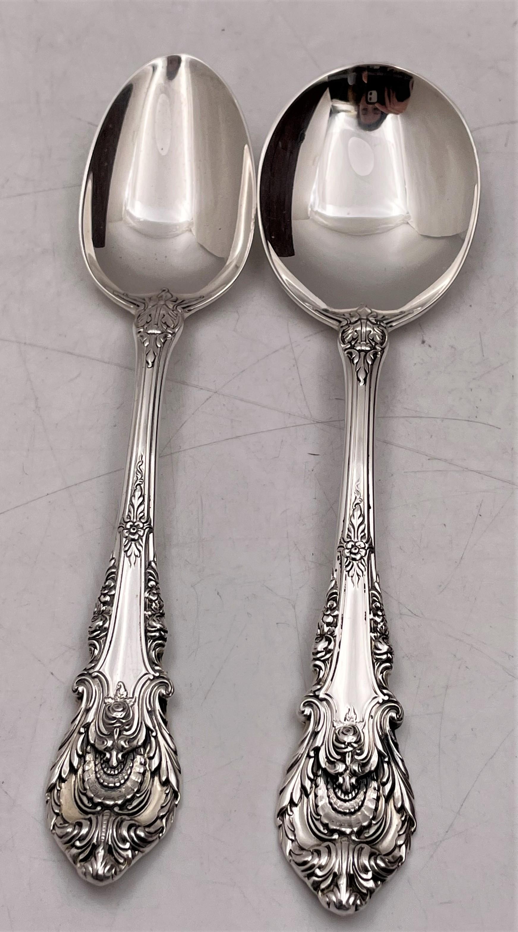 Wallace Sir Christopher Sterling Silver 88-Pc Dinner Flatware Set for 12+Servers For Sale 4