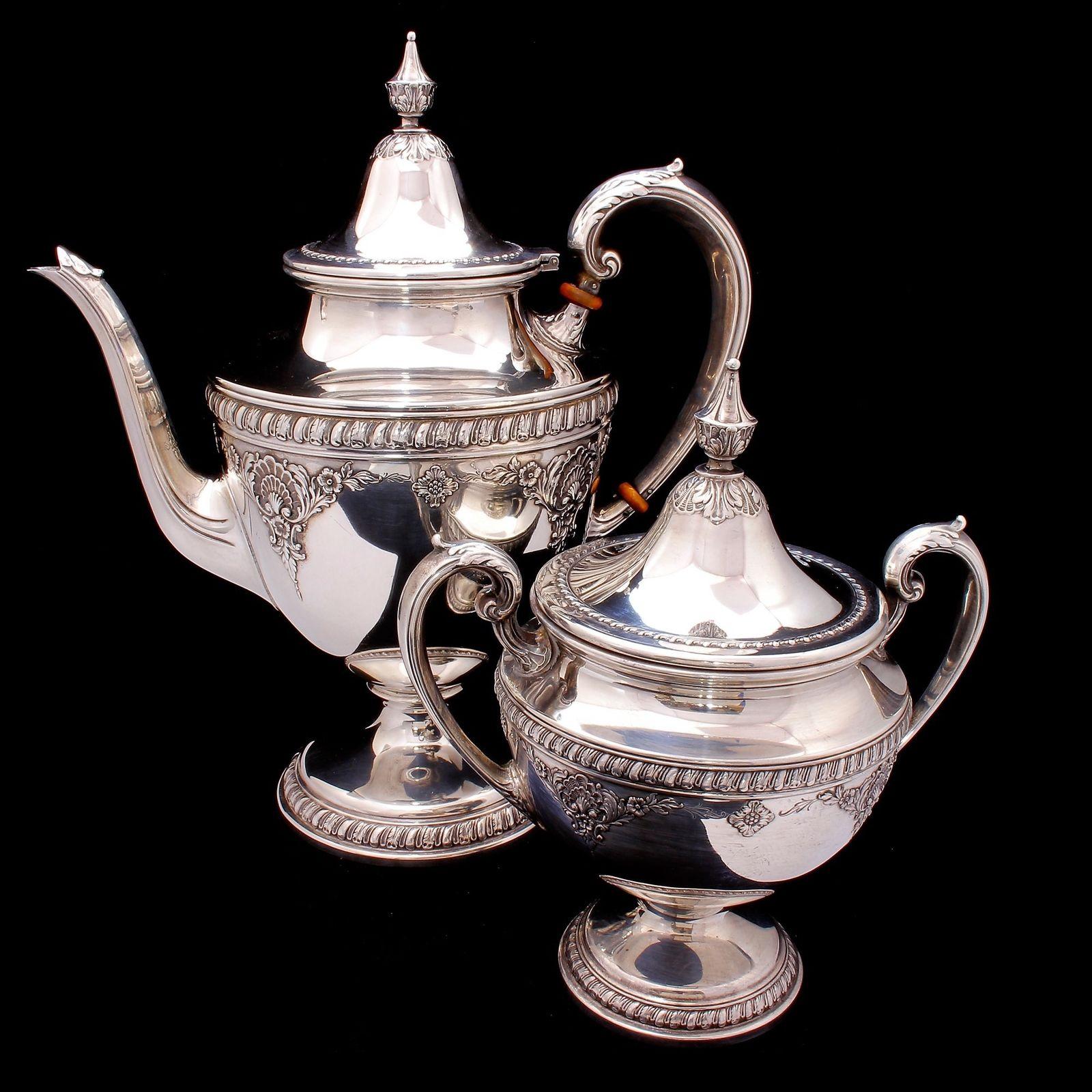 silver coffee pot set