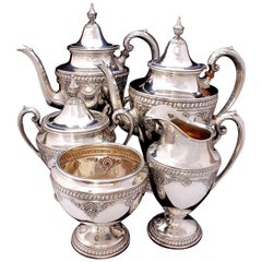 Service à thé et cafetière en argent sterling Wallace Sir Christopher, 4050