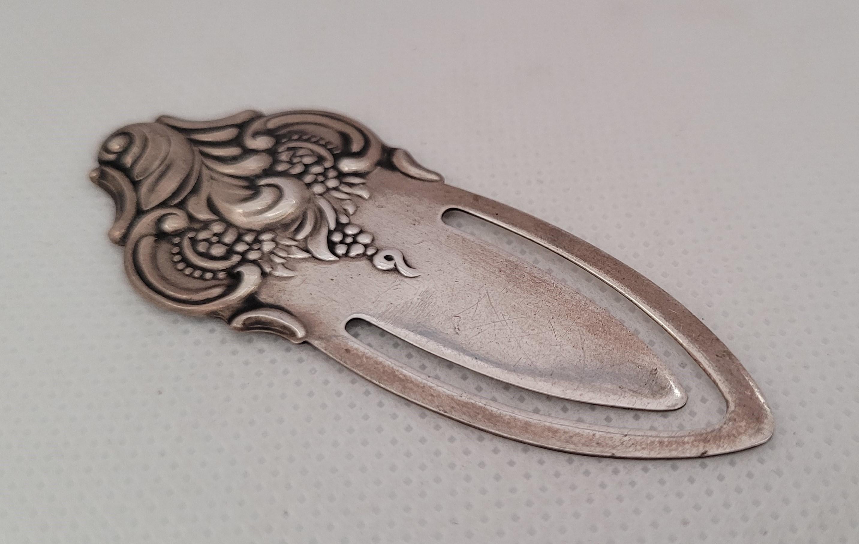 Wallace Sterling Book Mark Vintage Vine Grande Baroque 63mm x 24mm 4.4 Grams In Good Condition In Rancho Santa Fe, CA