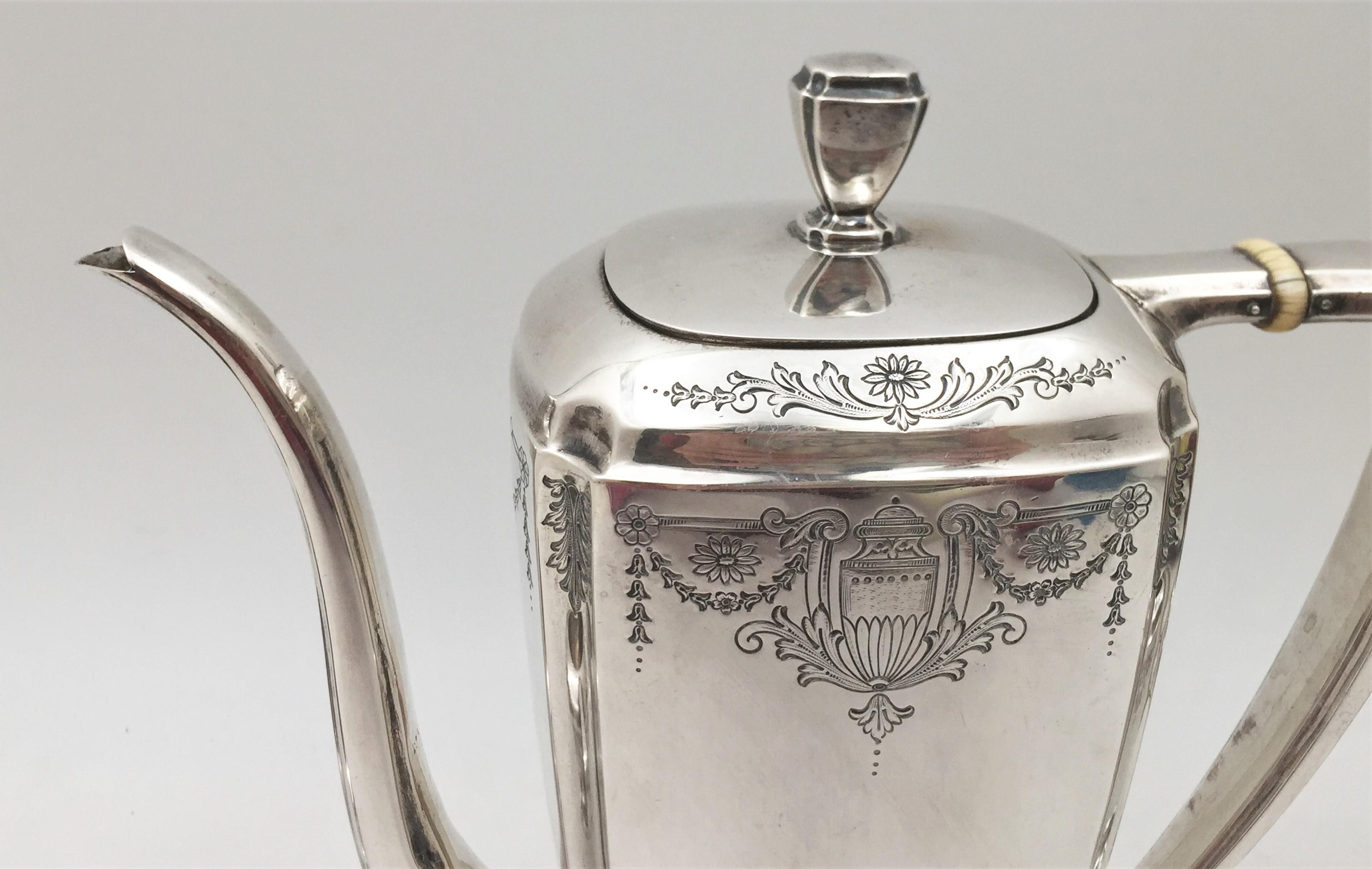 Wallace Sterling Silver 3-Piece Coffee Set #8479 In Good Condition For Sale In New York, NY