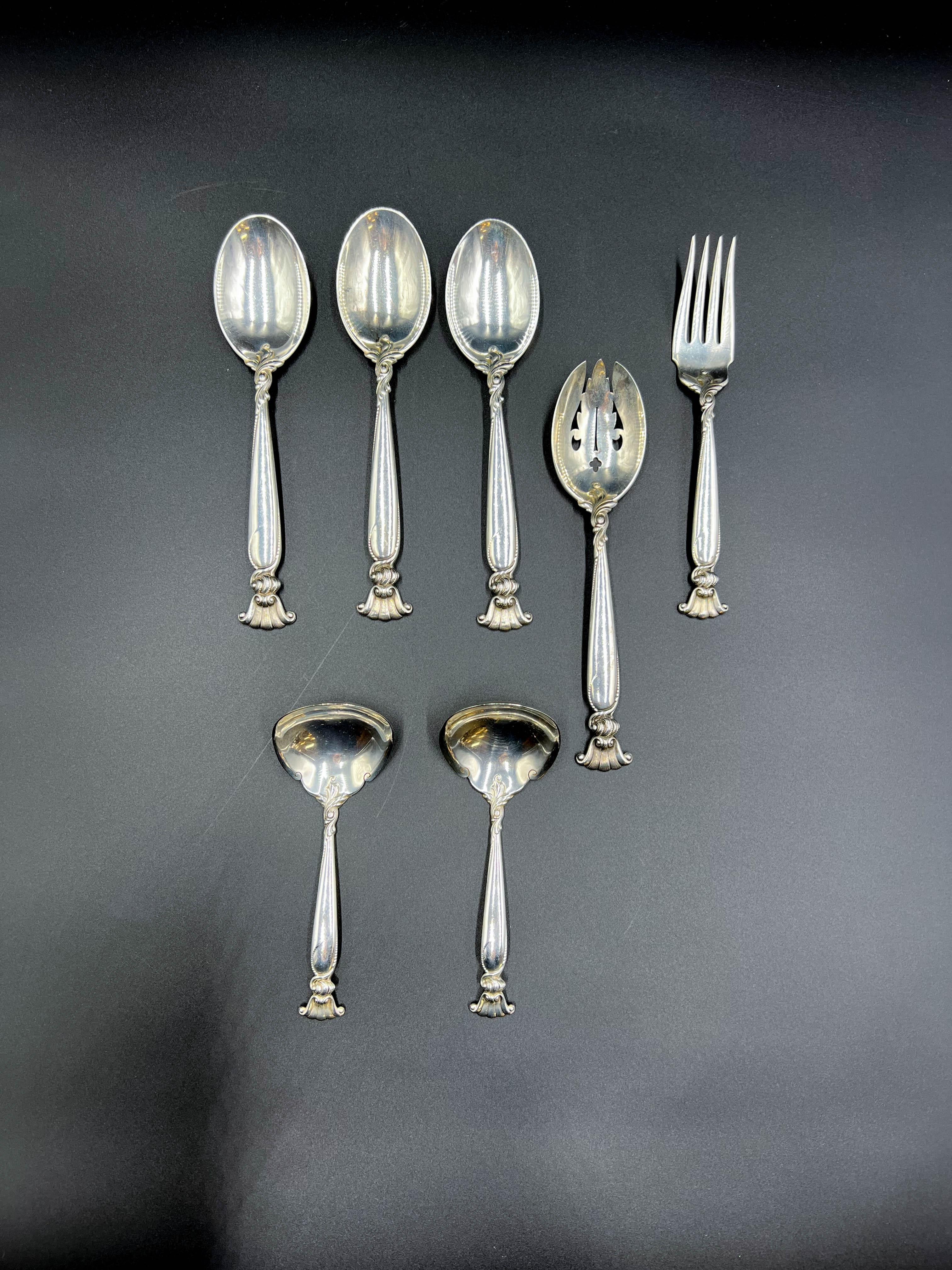 Mid-20th Century Wallace Sterling Silver Flatware Set, 98 Pieces 