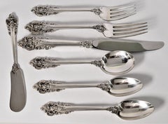Wallace Sterling Silver Grande Baroque Seven Piece Flatware Place Setting