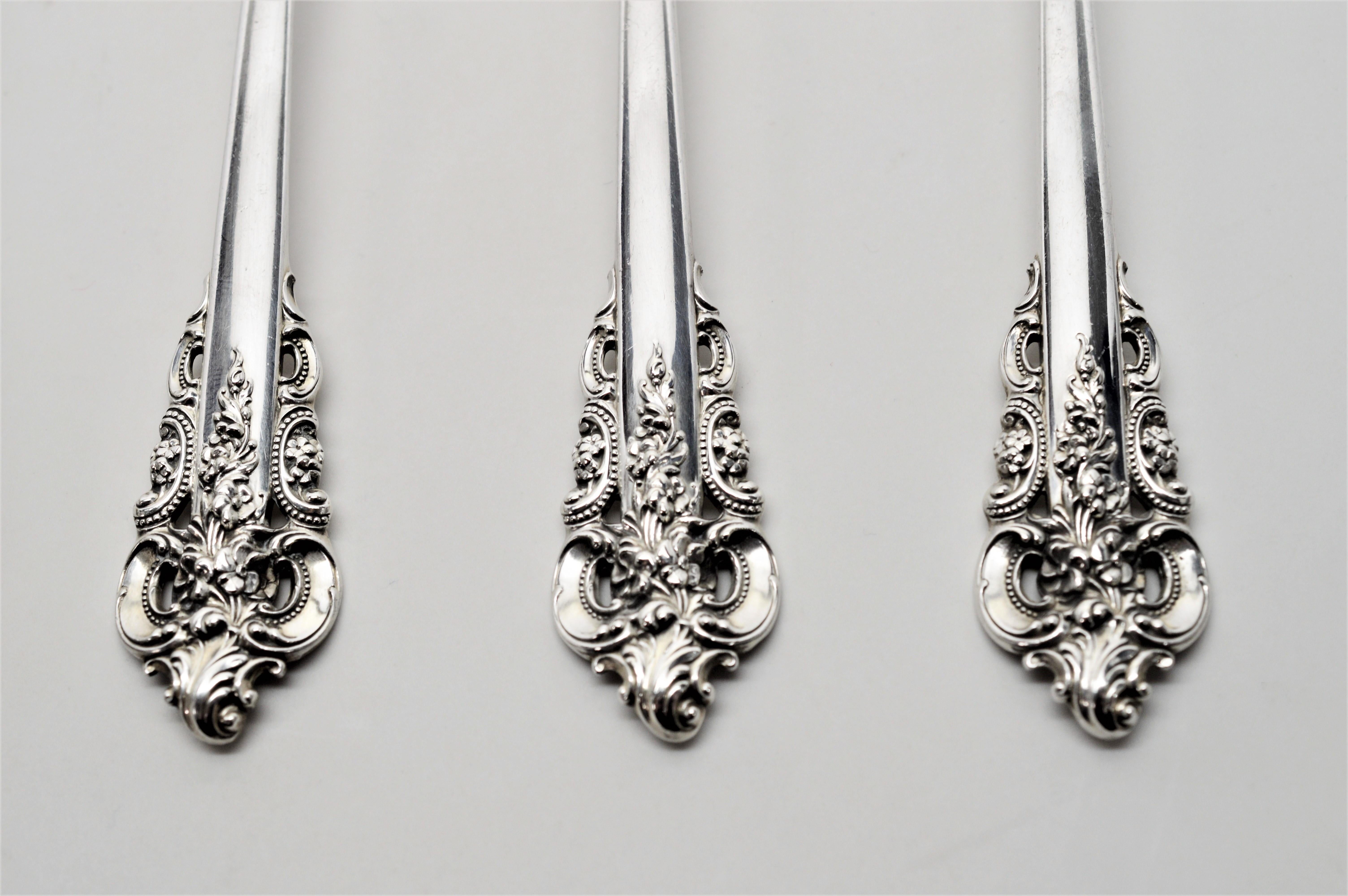 Wallace Sterling Silver Grande Baroque Seven Piece Flatware Place Setting 2