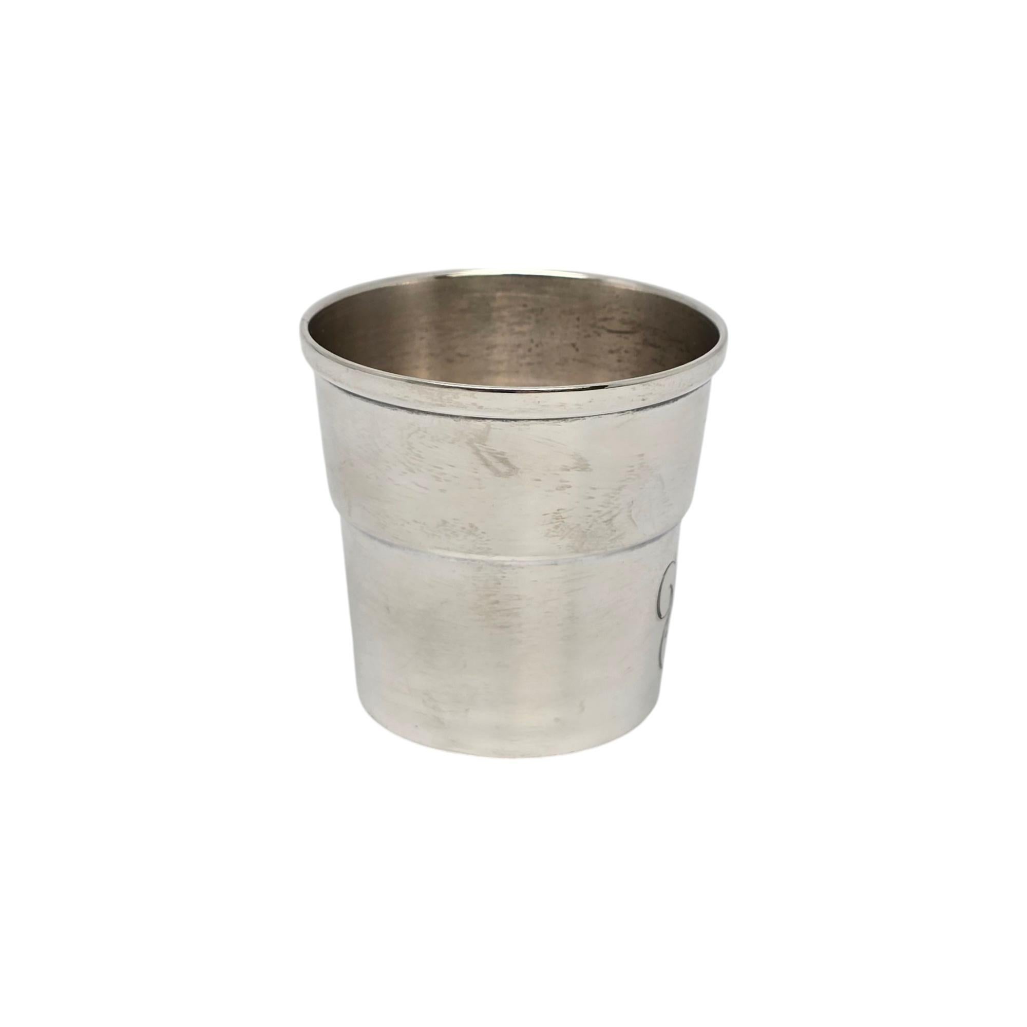 Tazza Shot Jigger con Monogram di Wallace in argento sterling #21302 In condizioni buone in vendita a Washington Depot, CT
