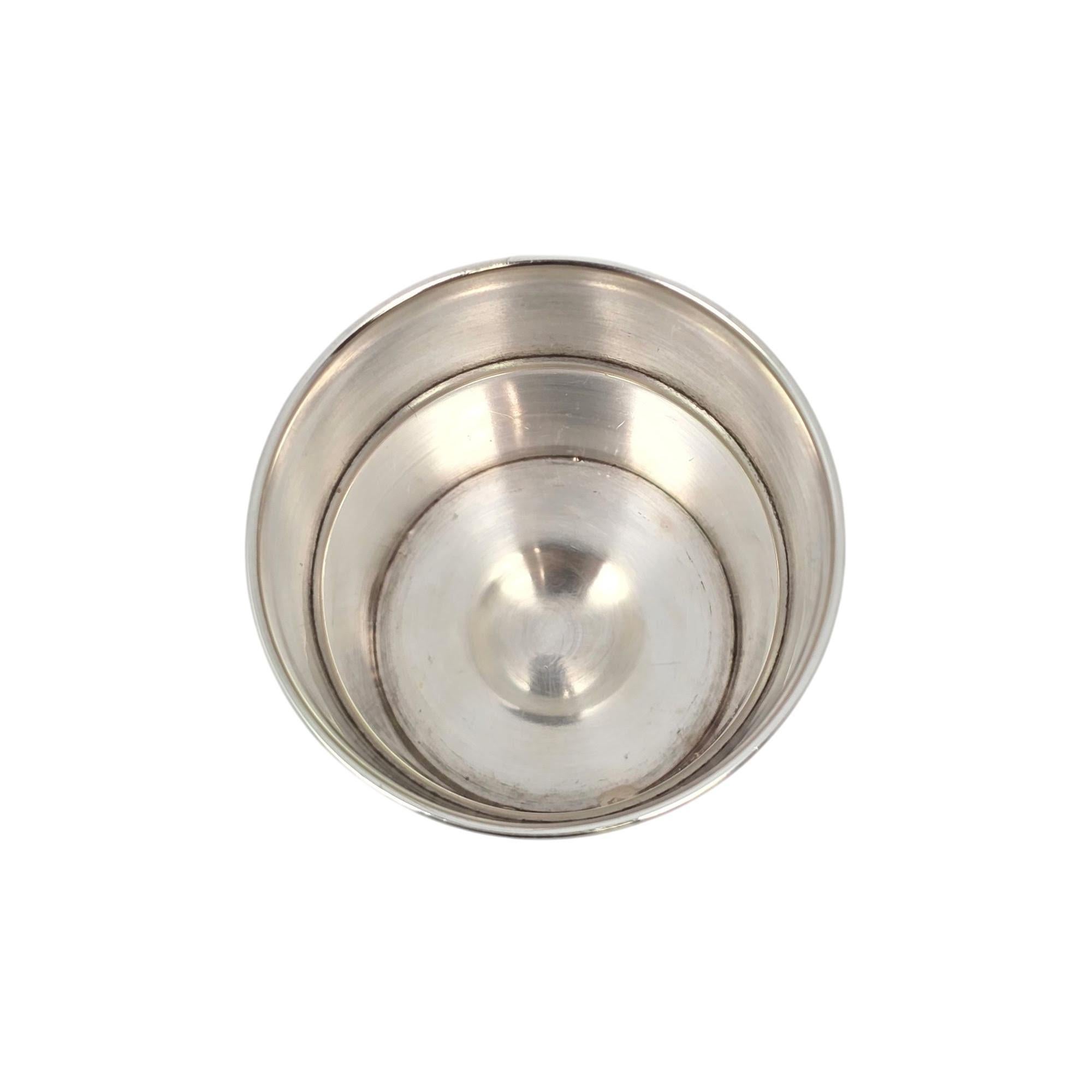 Tazza Shot Jigger con Monogram di Wallace in argento sterling #21302 in vendita 1