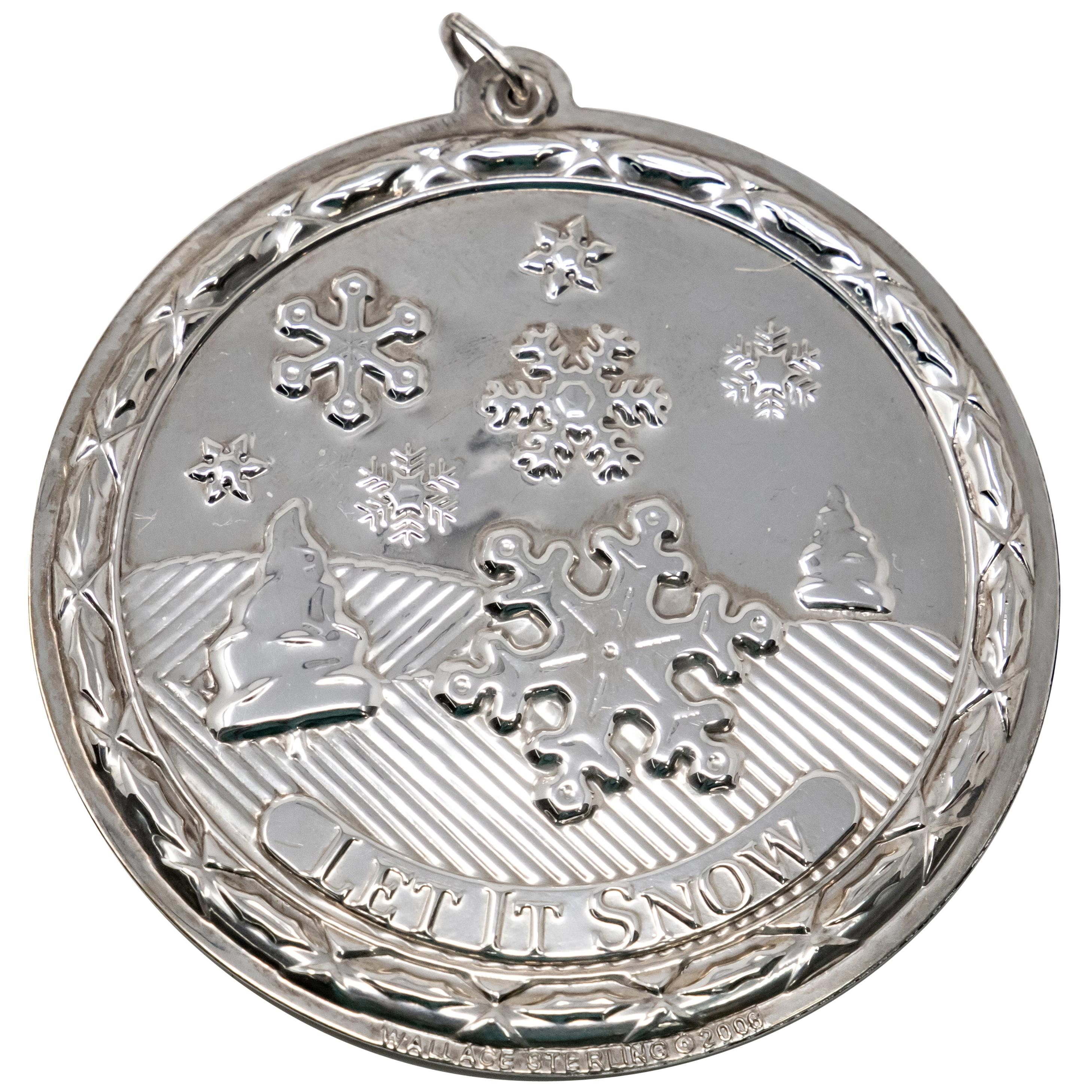 Wallace Sterling Silver Let it Snow Ornament For Sale