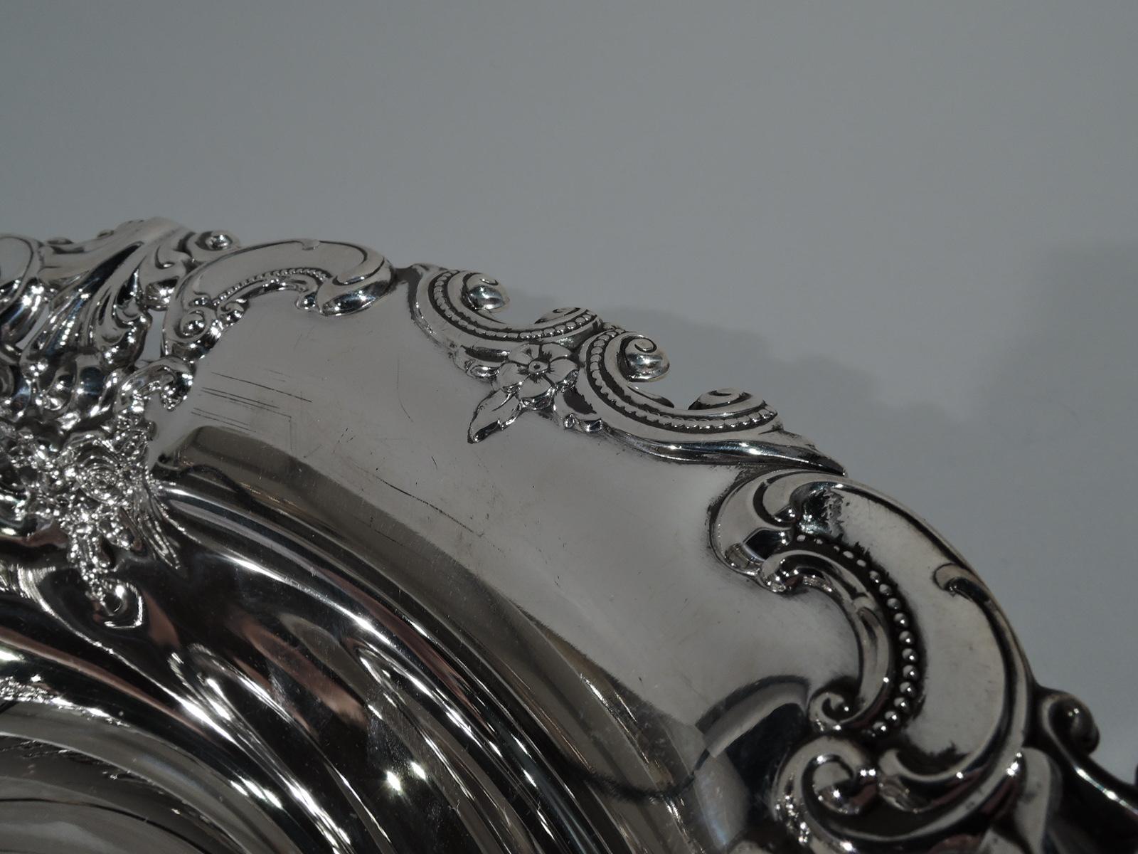 American Wallace Sterling Silver Serving Bowl in Classic Grande Baroque Pattern