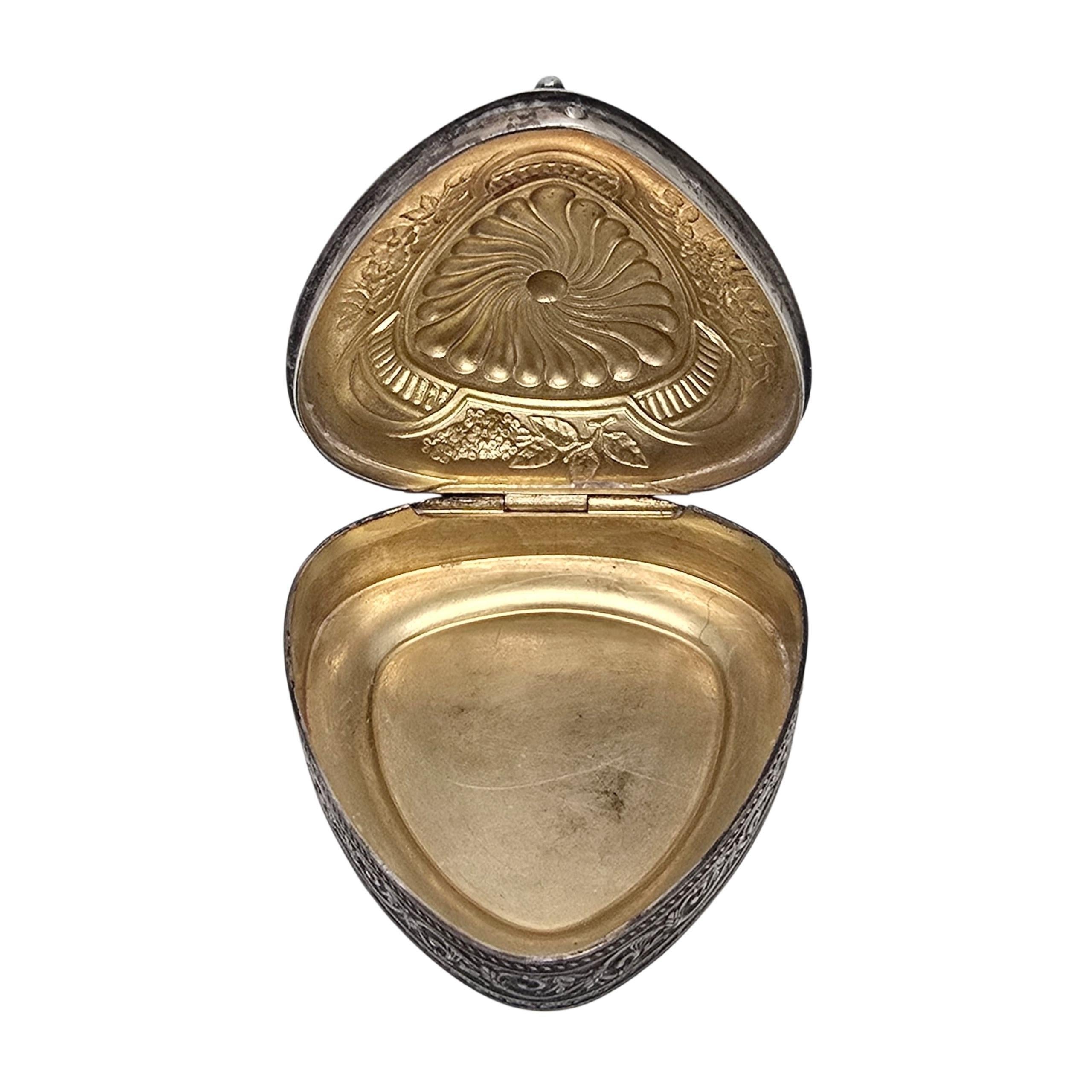 Wallace Sterling Silver Triangle Trinket Box #22834 For Sale 3