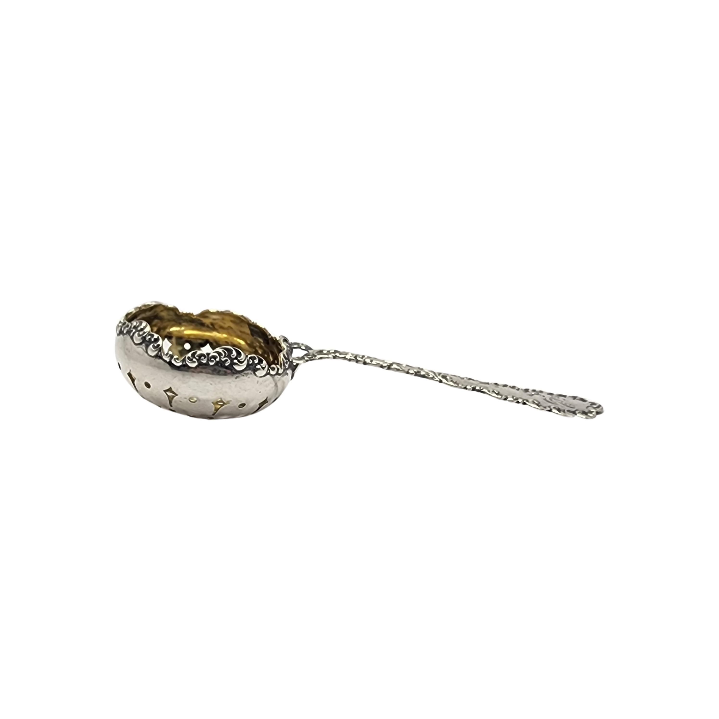 Wallace Sterling Silver Waverly Gold Wash Bowl Tea Strainer with Monogram For Sale 5