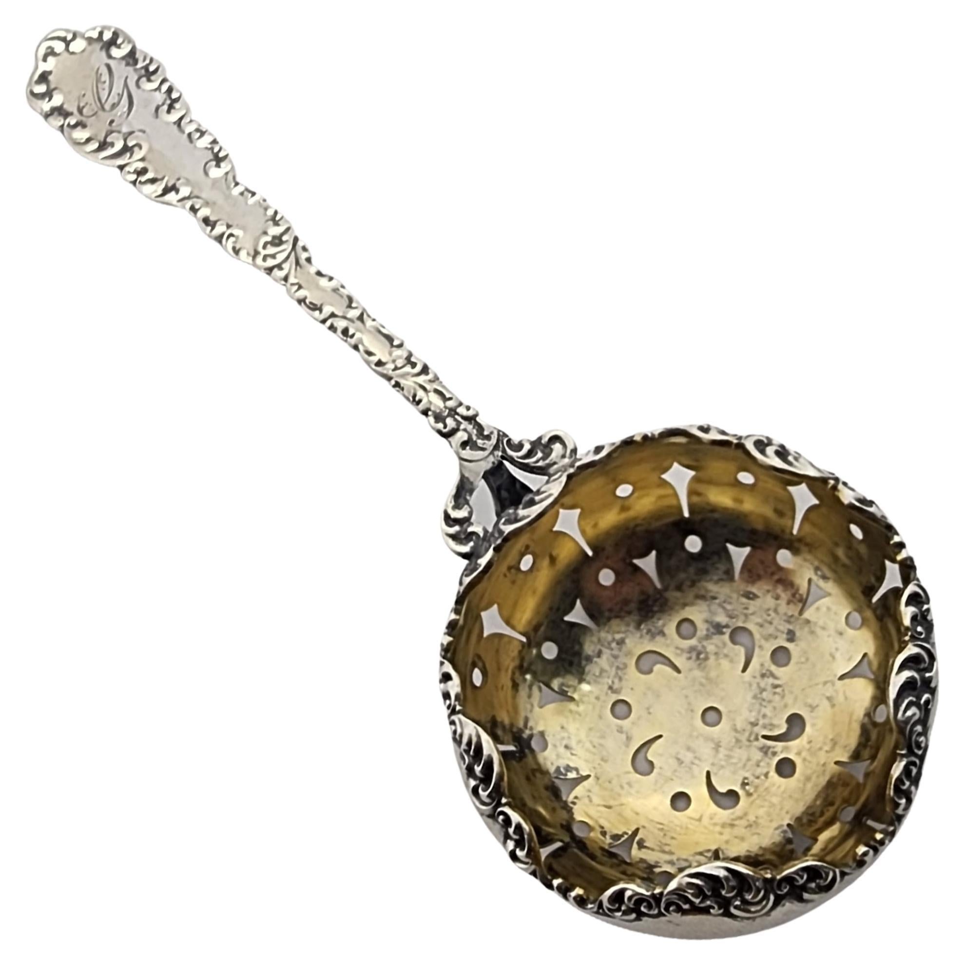 Wallace Sterling Silver Waverly Gold Wash Bowl Tea Strainer with Monogram