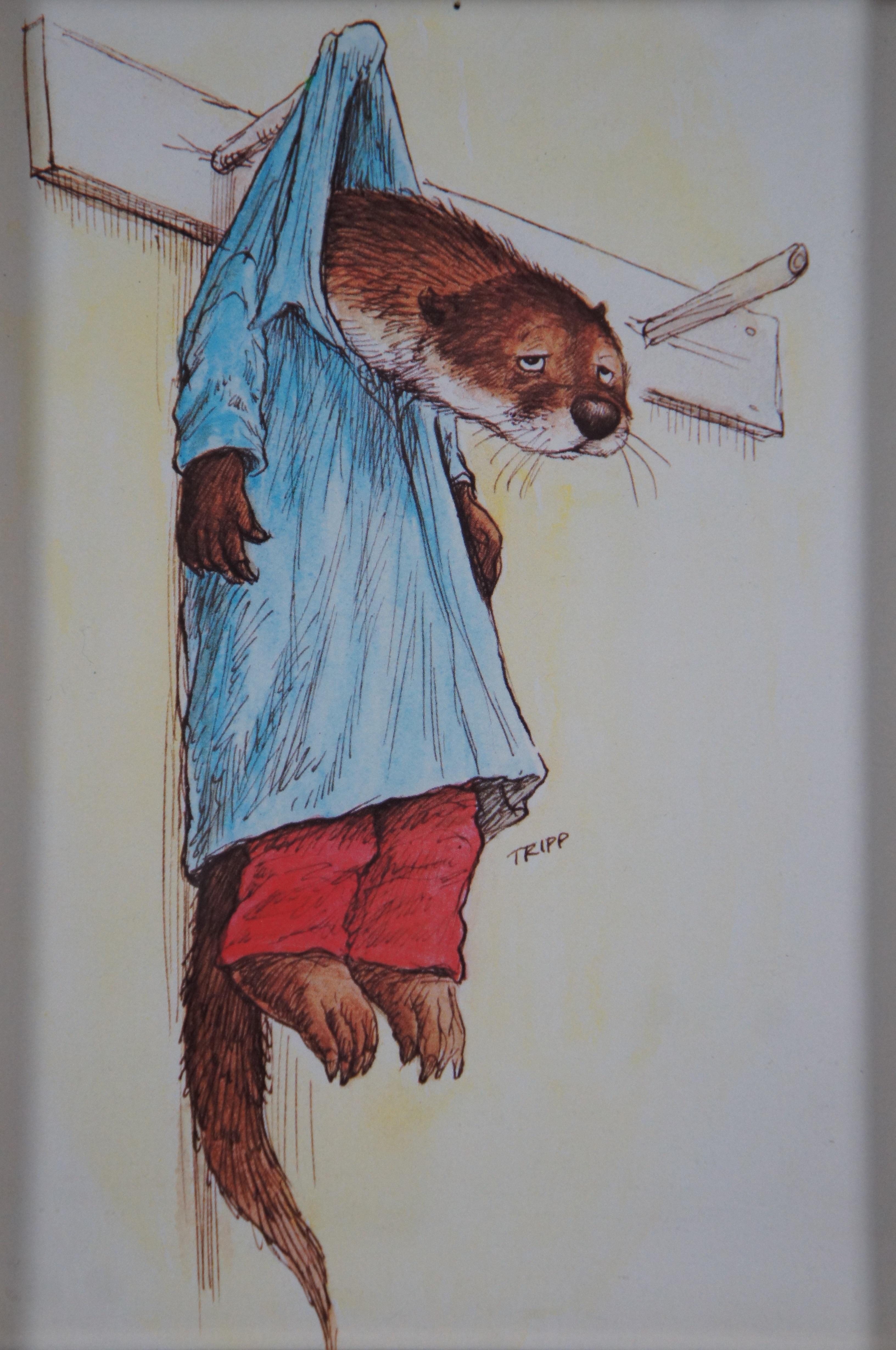 Wallace Tripp Otter Hanging out to Dry Framed Greeting Card Print 10
