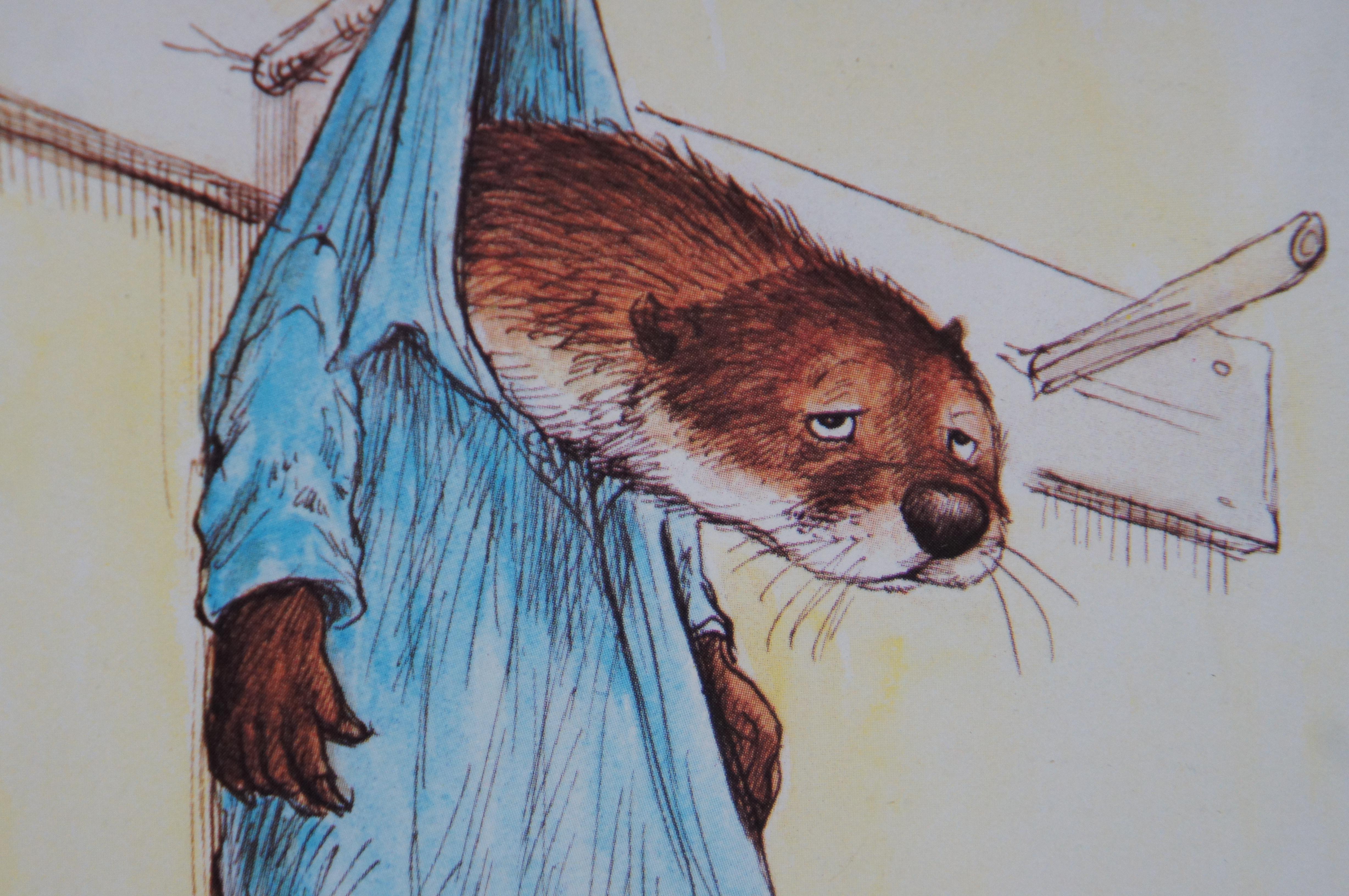 Wallace Tripp Otter Hanging out to Dry Framed Greeting Card Print 10