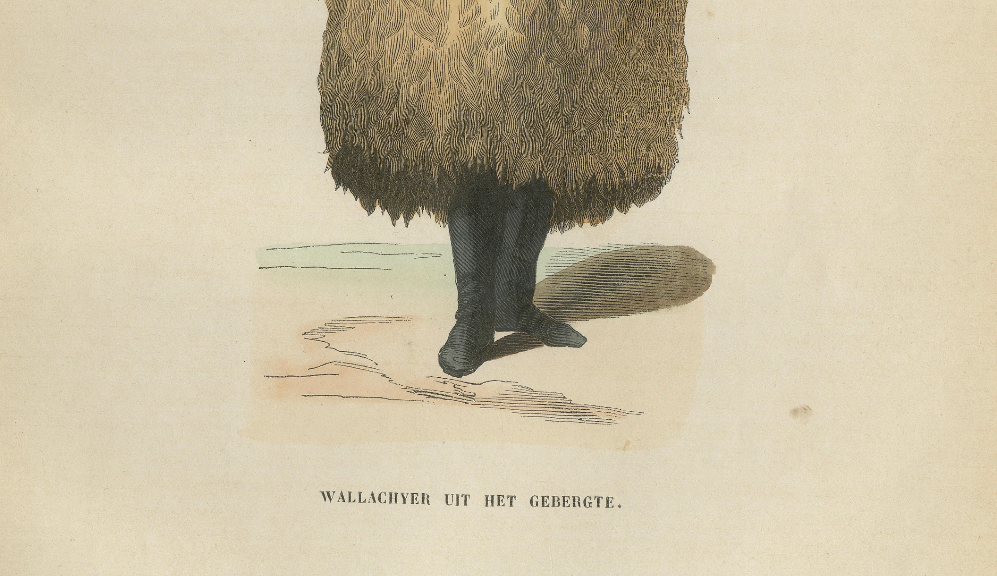 Wallachian Highlander from Romenia - Antique Costume Lithograph, c.1852