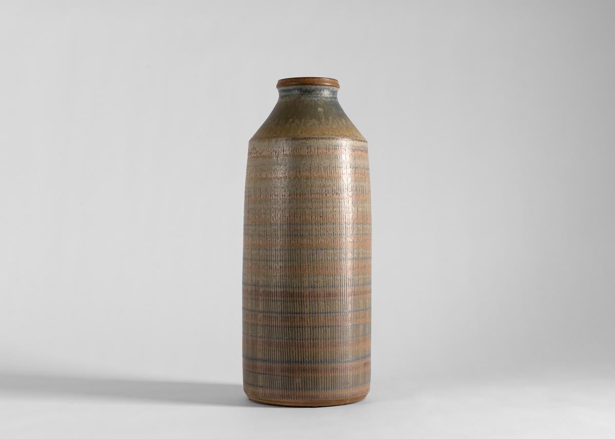 Swedish Wallåkra, Mid-Century Stoneware Vase, Sweden, 1950s For Sale