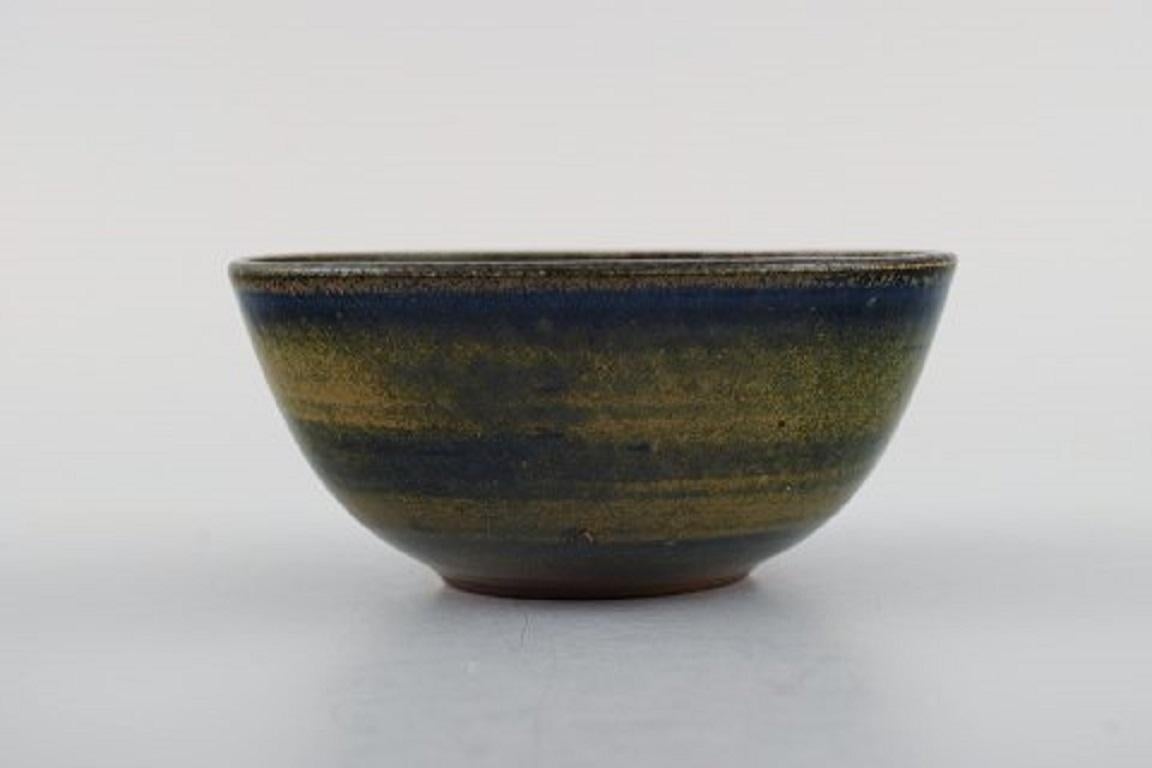 Scandinavian Modern Wallåkra, Sweden, Bowl in Glazed Ceramics, 1960s For Sale