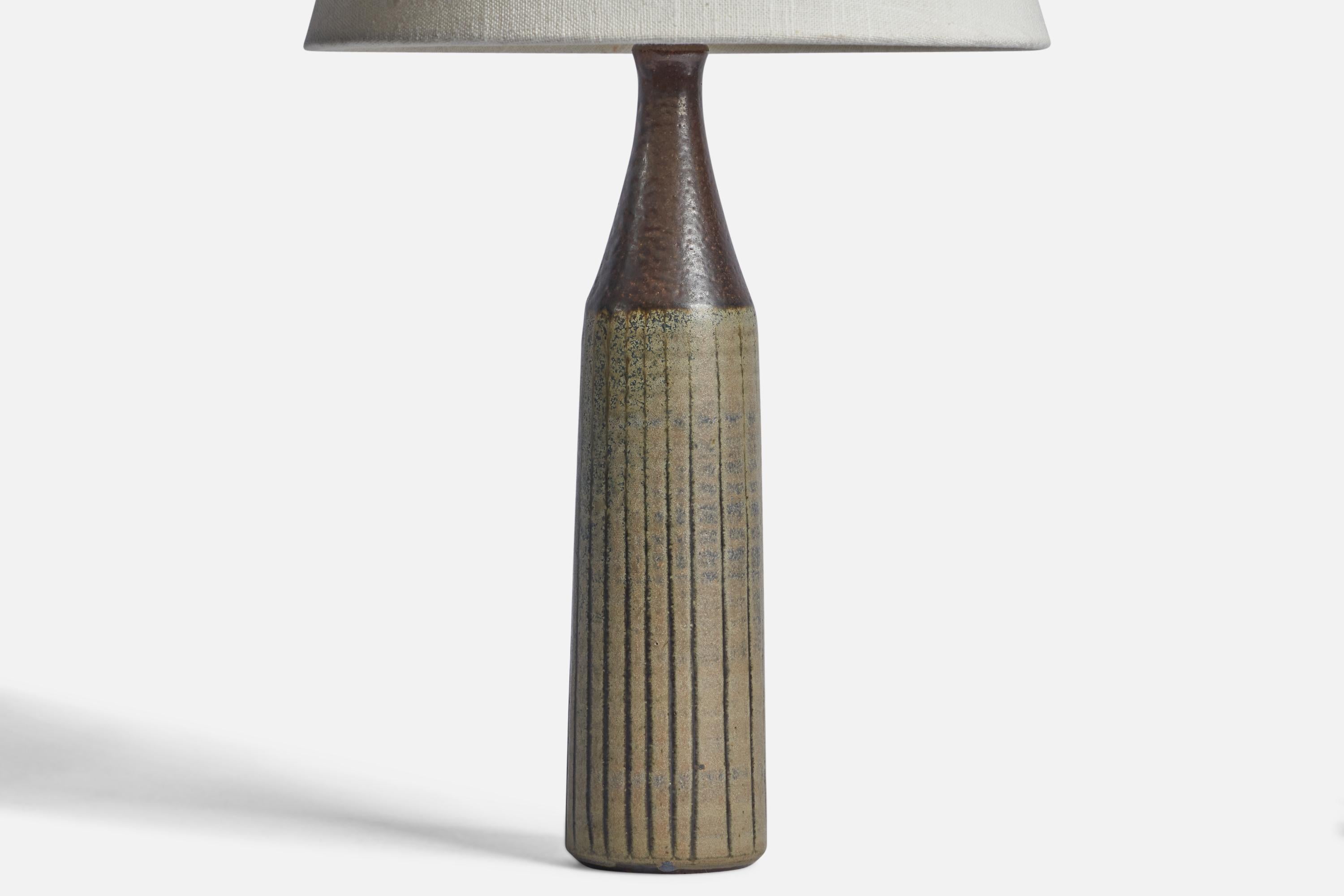 Swedish Wallåkra, Table Lamp, Stoneware, Sweden, 1950s For Sale