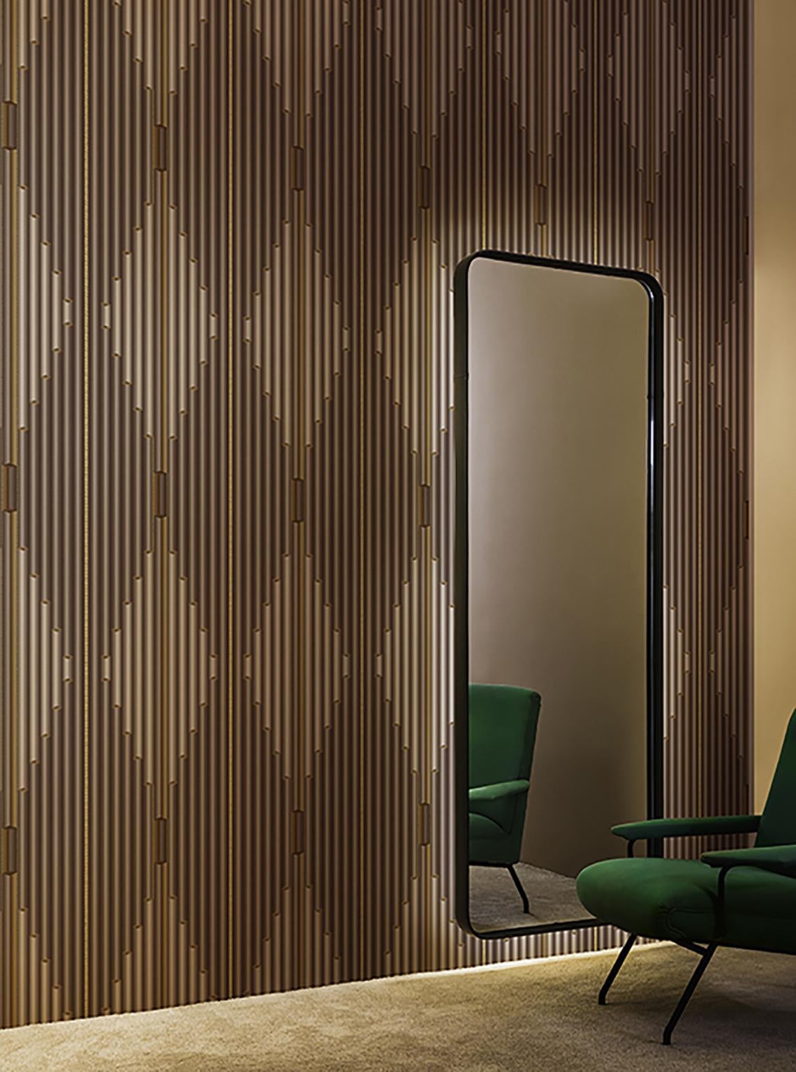 Wall&decò turns from photographs to wall paintings, from tromp-l'oeils to macro-designs on material backgrounds into a vertical wall pattern, with truly original visual effects.

Digital printed vinyl wallpaper with nonwoven backing

Roll size