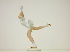 Wallendorf Midcentury German Porcelain Figurine Depicting a Figure Skater