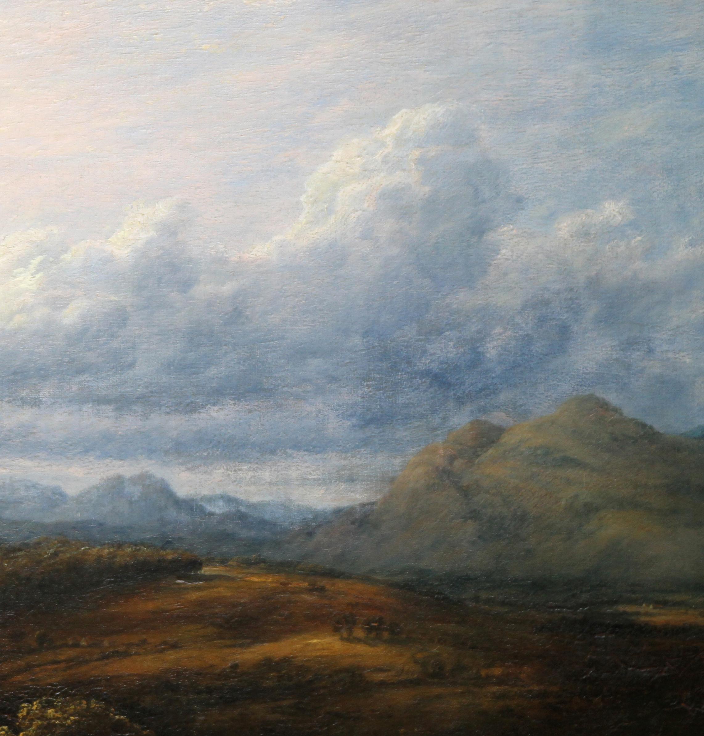 Stirling from the East - Scottish Victorian art panoramic landscape oil painting - Gray Landscape Painting by Waller Hugh Paton