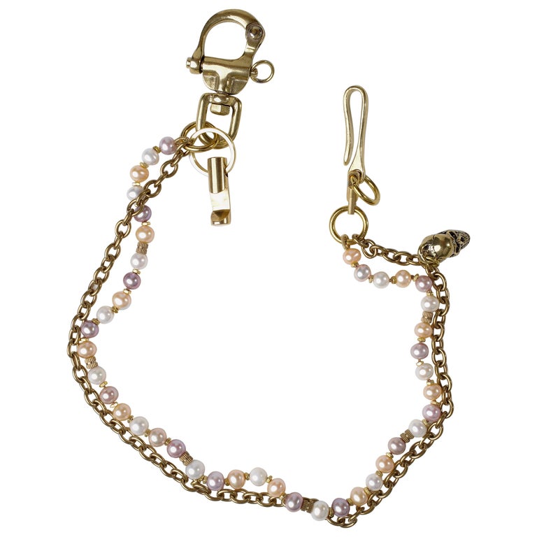 Wallet Chain Pearl and Brass Handmade For Sale at 1stDibs | pearl ...