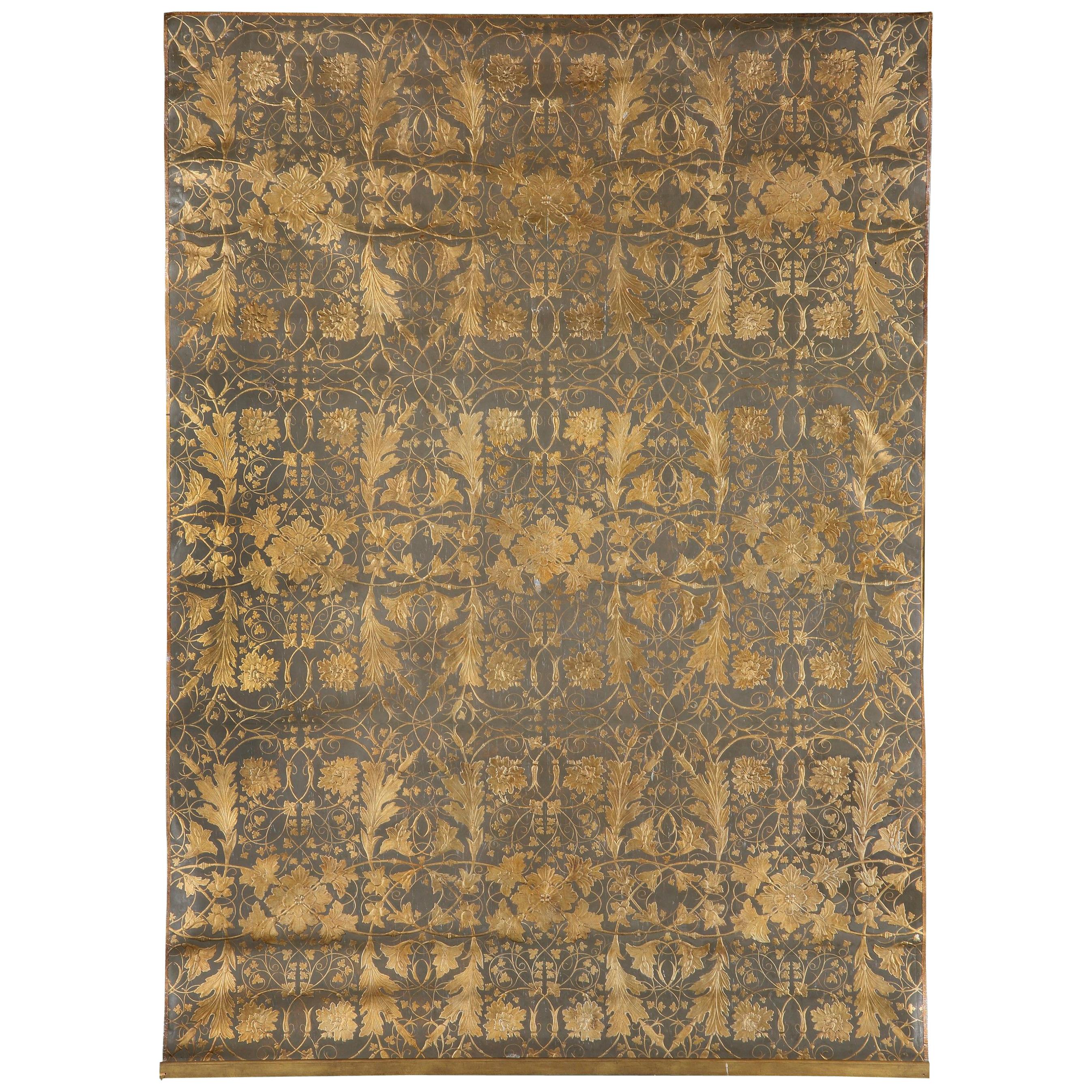 Wallhanging, 2003 Recreating a 1850s Design by Jacques Dulud, Leather Embossed