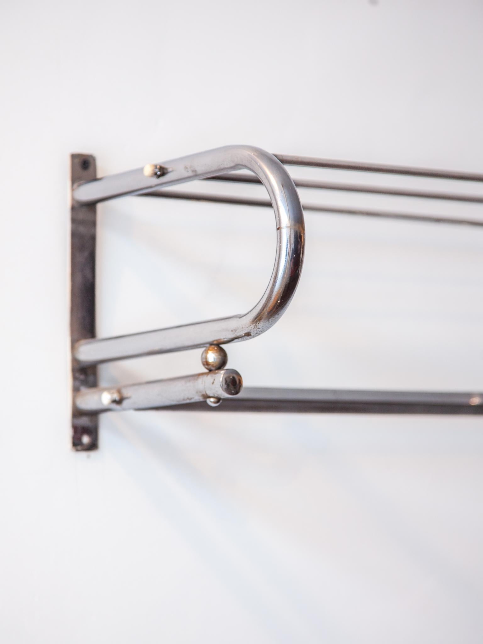 Wall Hanging Coat Rack 1950s Chrome For Sale 3