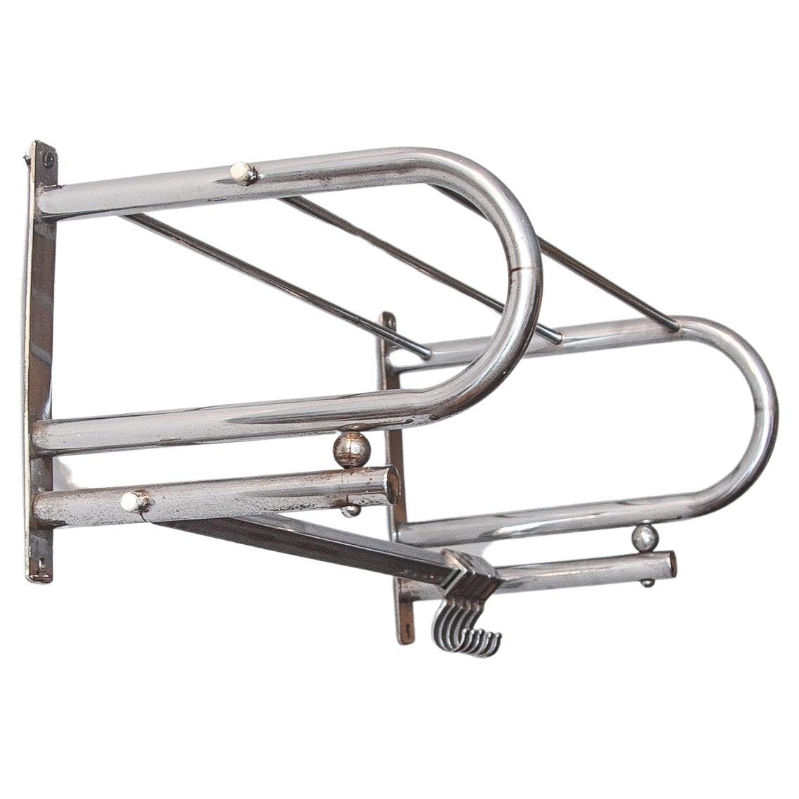 Wall Hanging Coat Rack 1950s Chrome For Sale