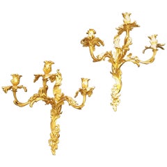 Wallights Fireguilded Bronze Louis XV, 1750, France