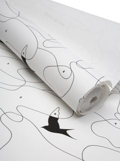 Off-White Wallpaper Birds White Black