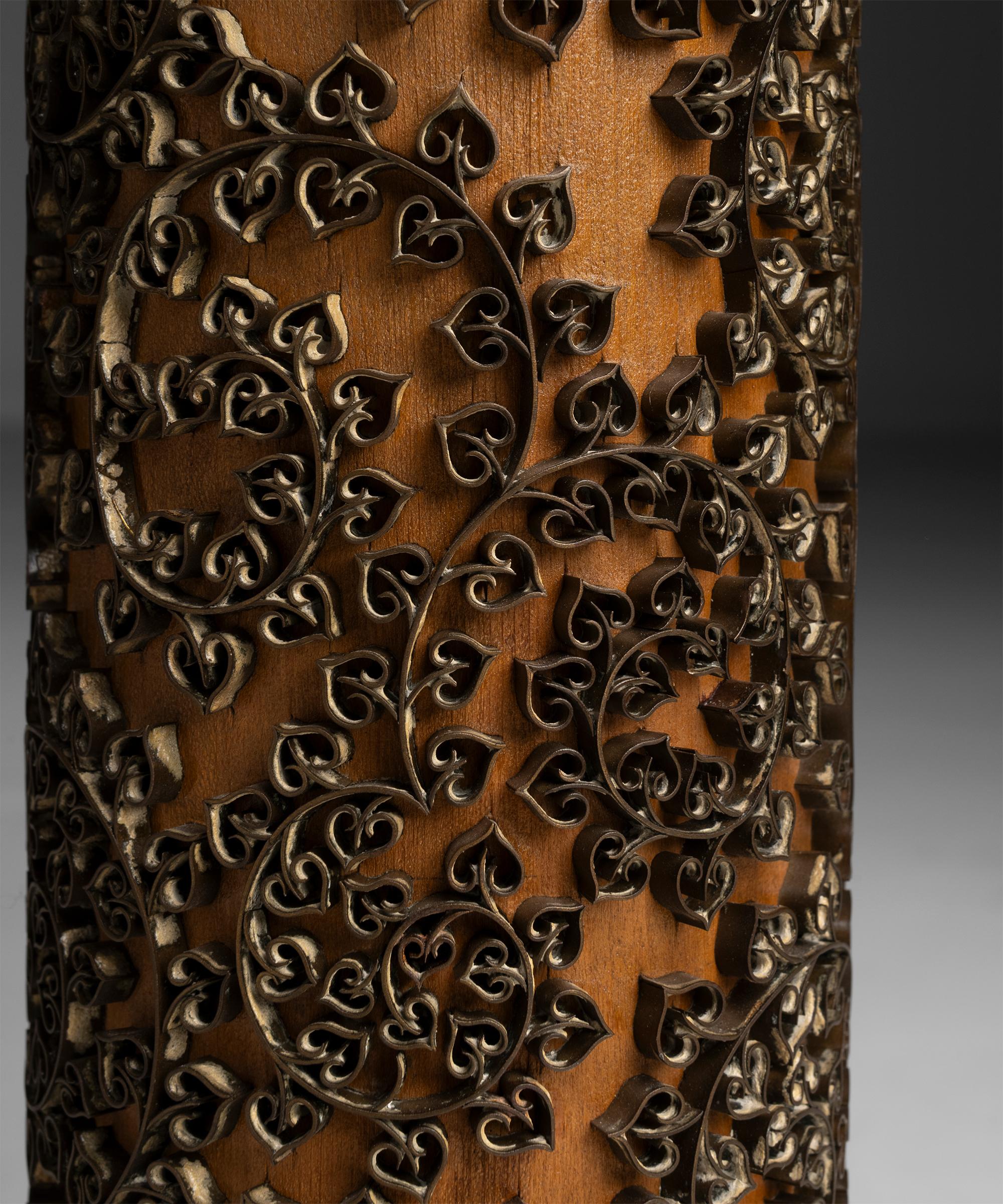Wallpaper Pattern Press Table Lamps, Denmark circa 1950 In Good Condition For Sale In Culver City, CA