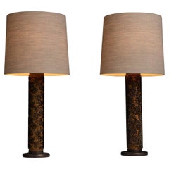 Wallpaper Pattern Press Table Lamps, Denmark circa 1950