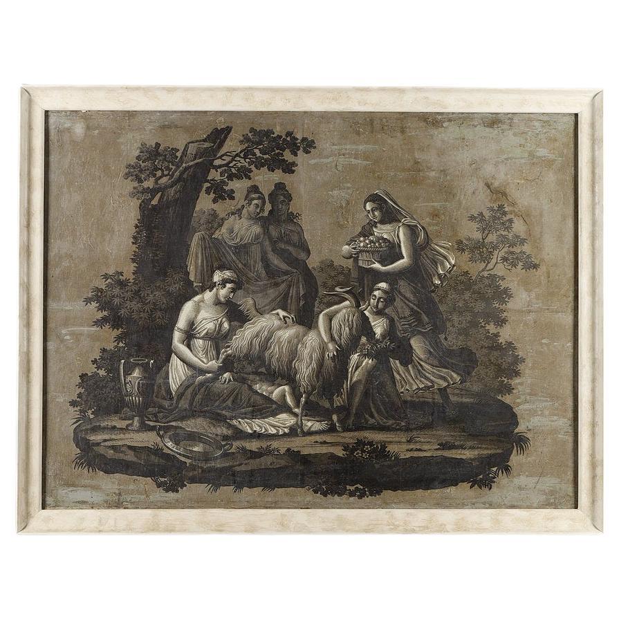 Wallpaper "Zeus Fed by the Goat Amalthée", Empire Period For Sale