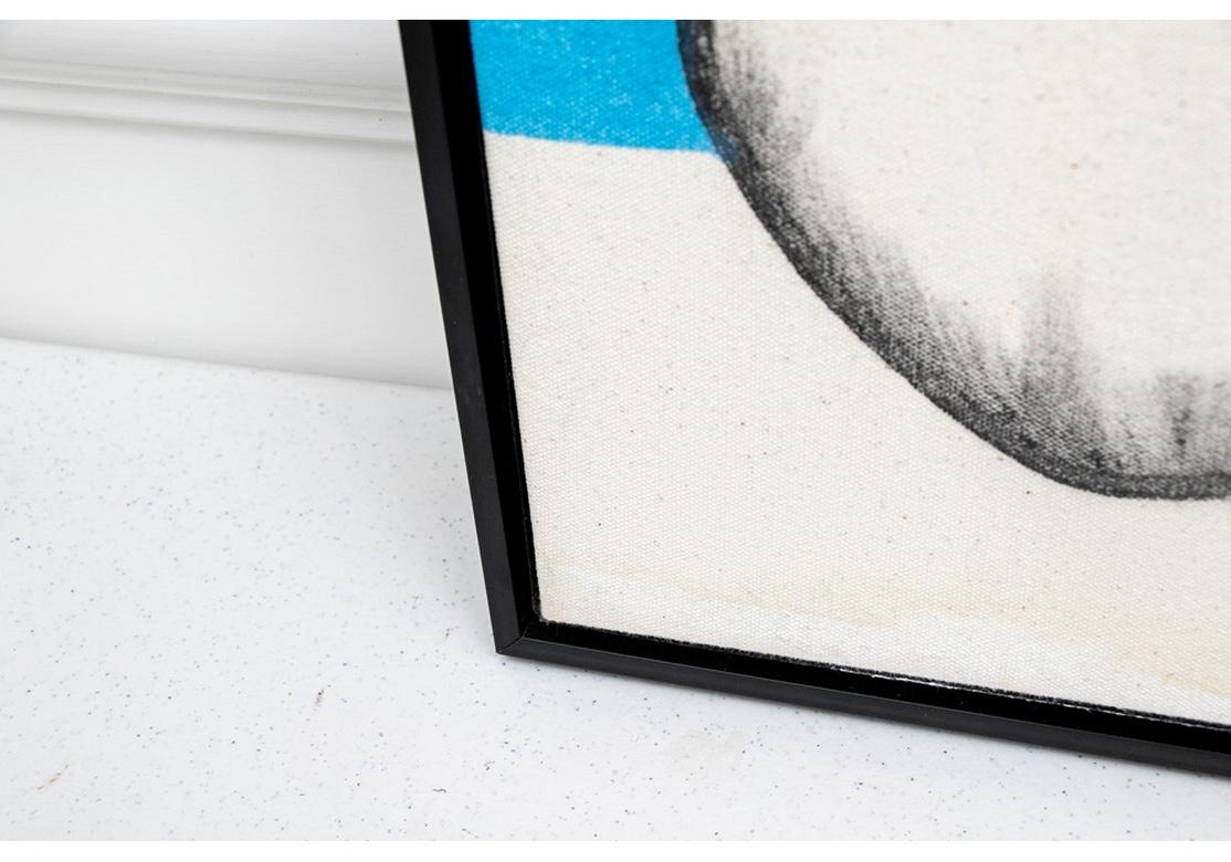 Mid-Century Modern Wally Hatny Contemporary Acrylic on Canvas, Abstract White Bird
