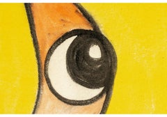 Wally Hatny "20th-21st Century", acrilico su tela firmato, animale astratto